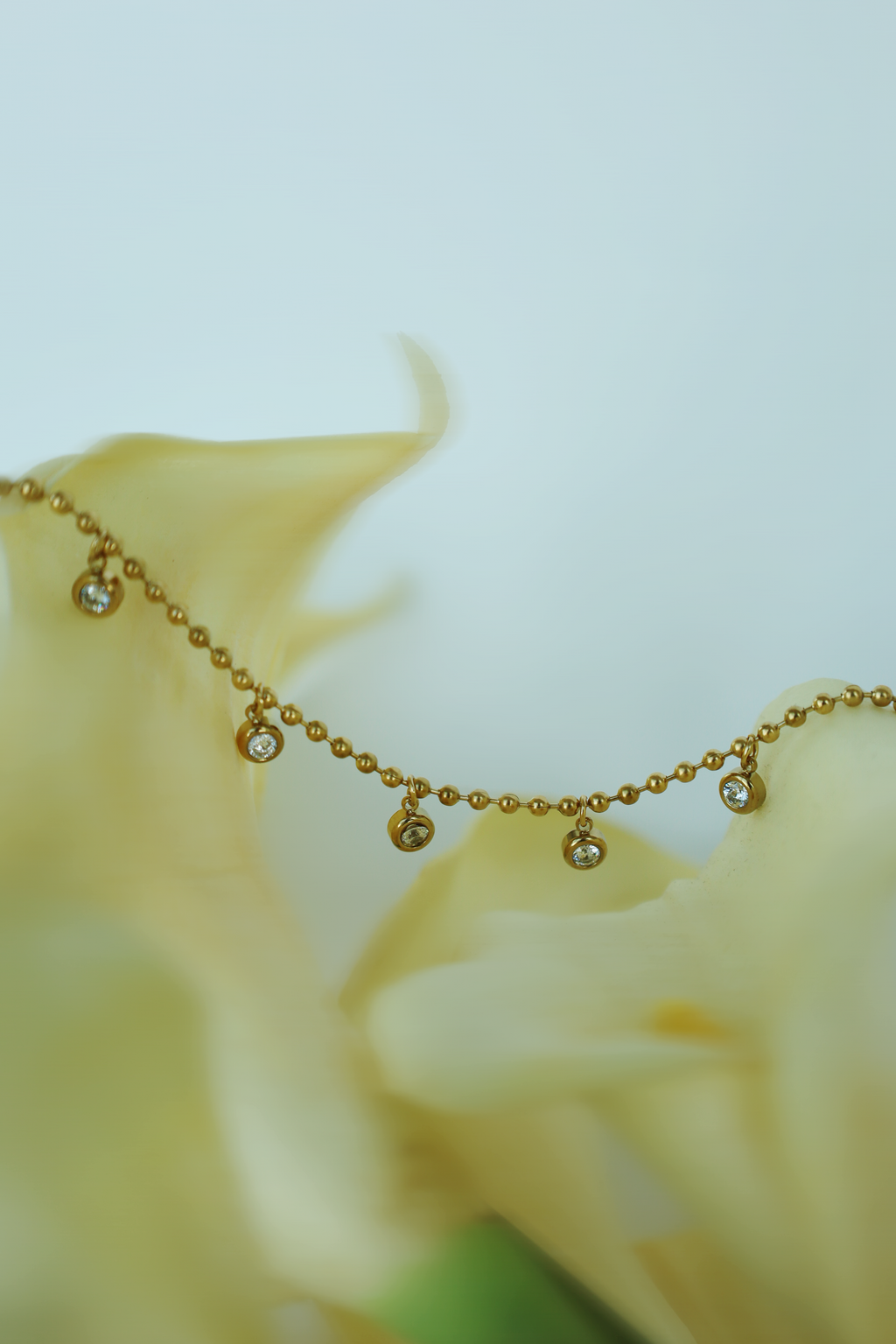 Crystal Drop Chain Necklace