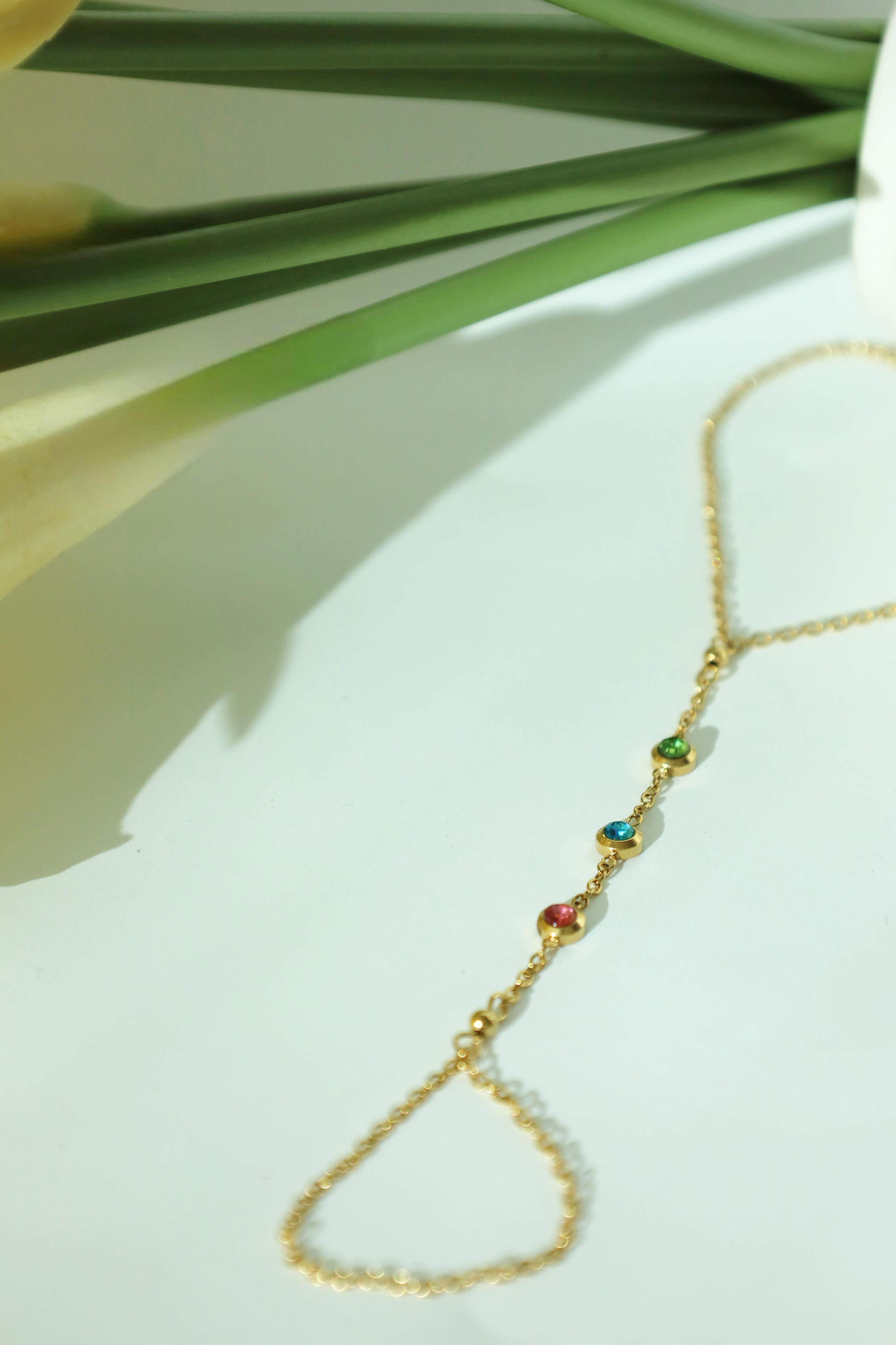 Multicolor Crystal Hand Chain Bracelet