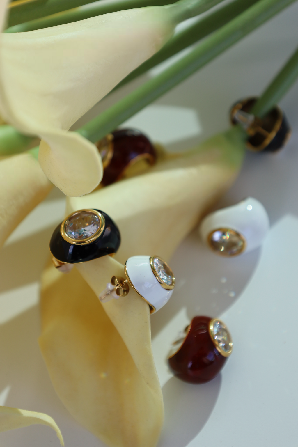 Oval Crystal Stud Earrings