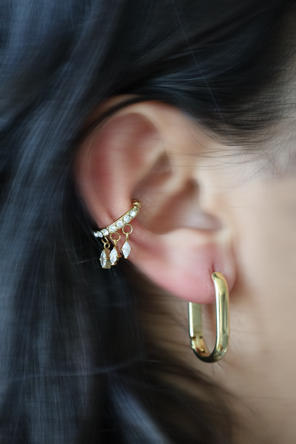 Crystal Drop Ear Cuff