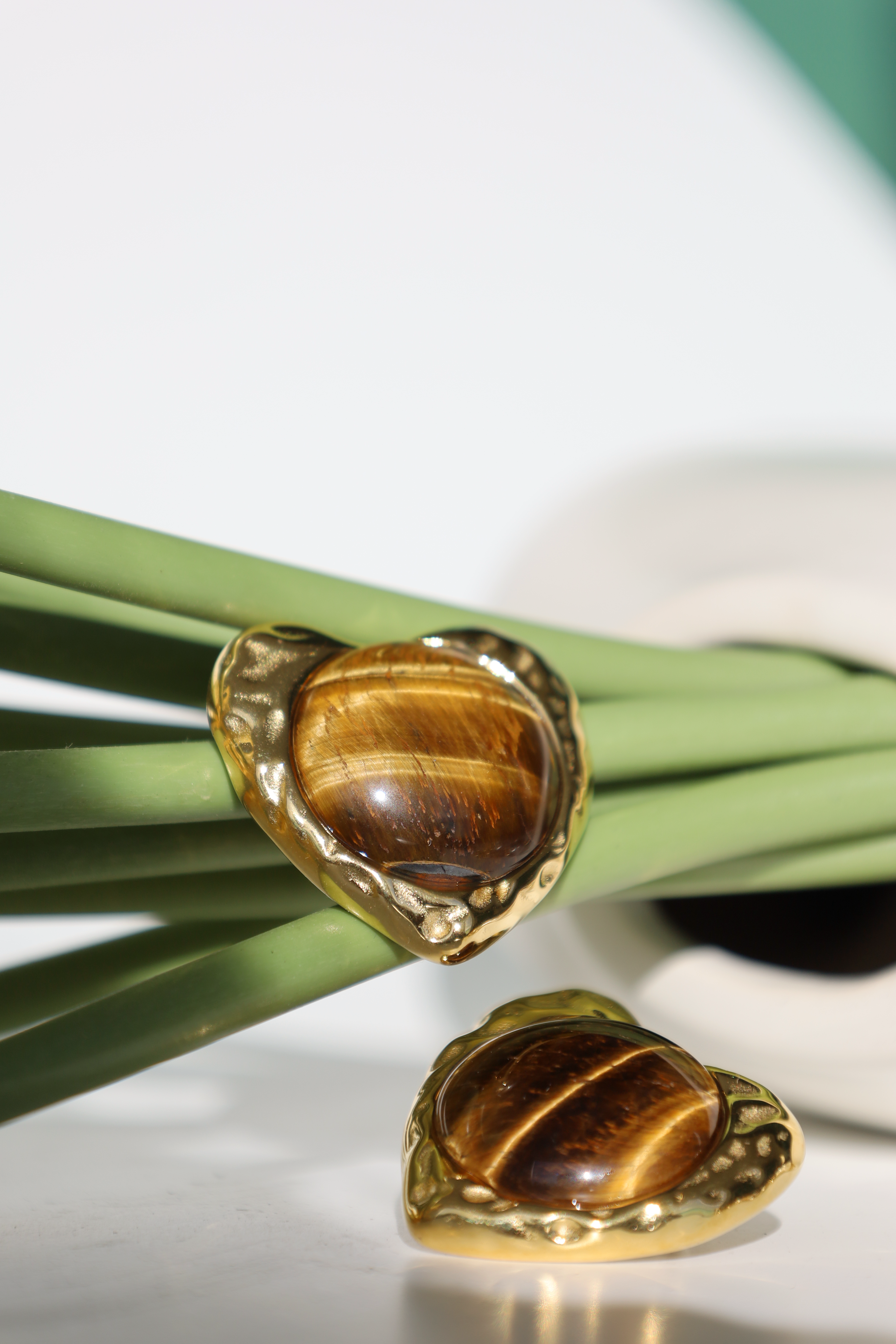 Heart Stone Statement Stud Earrings