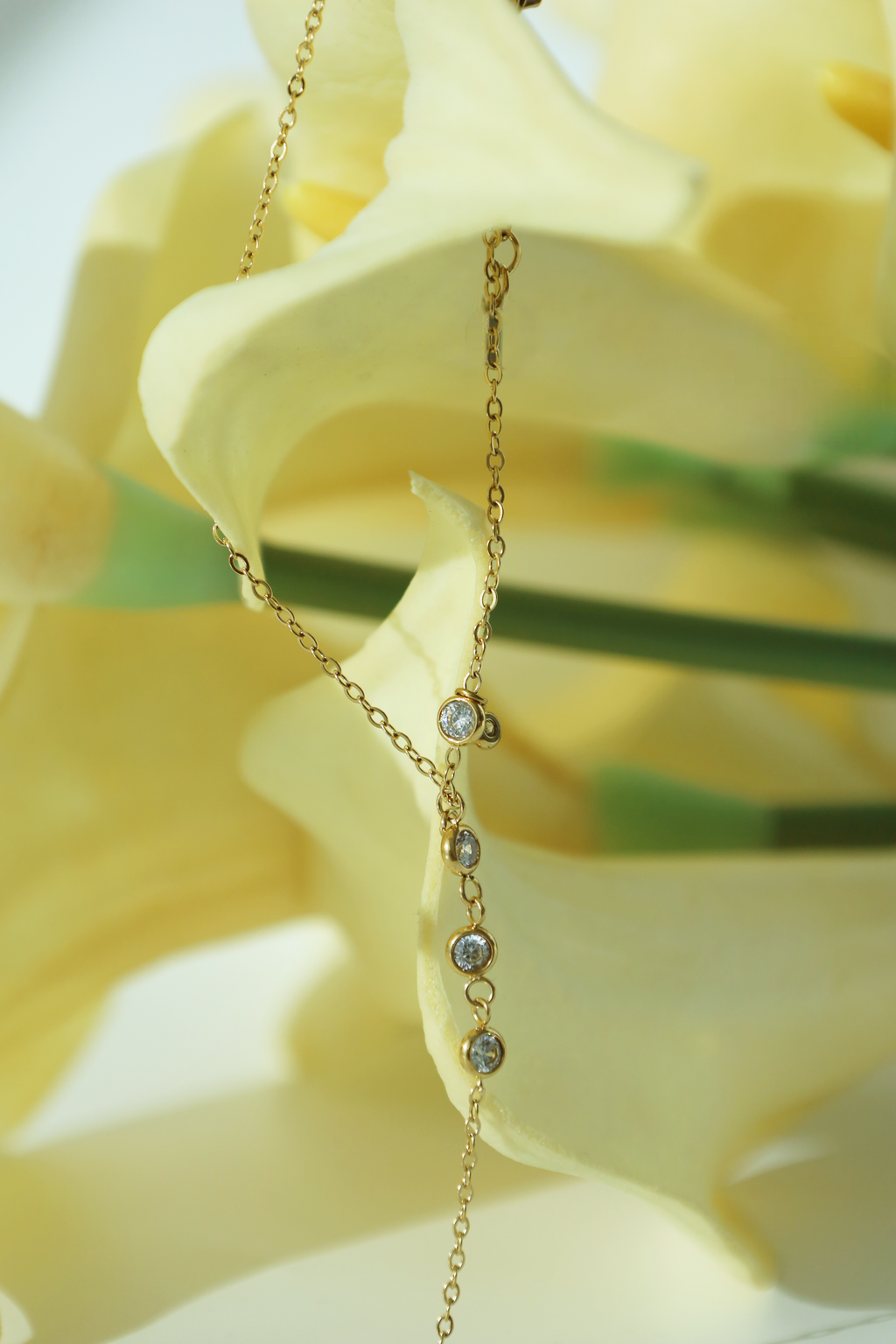 Minimal Crystal Hand Chain Bracelet