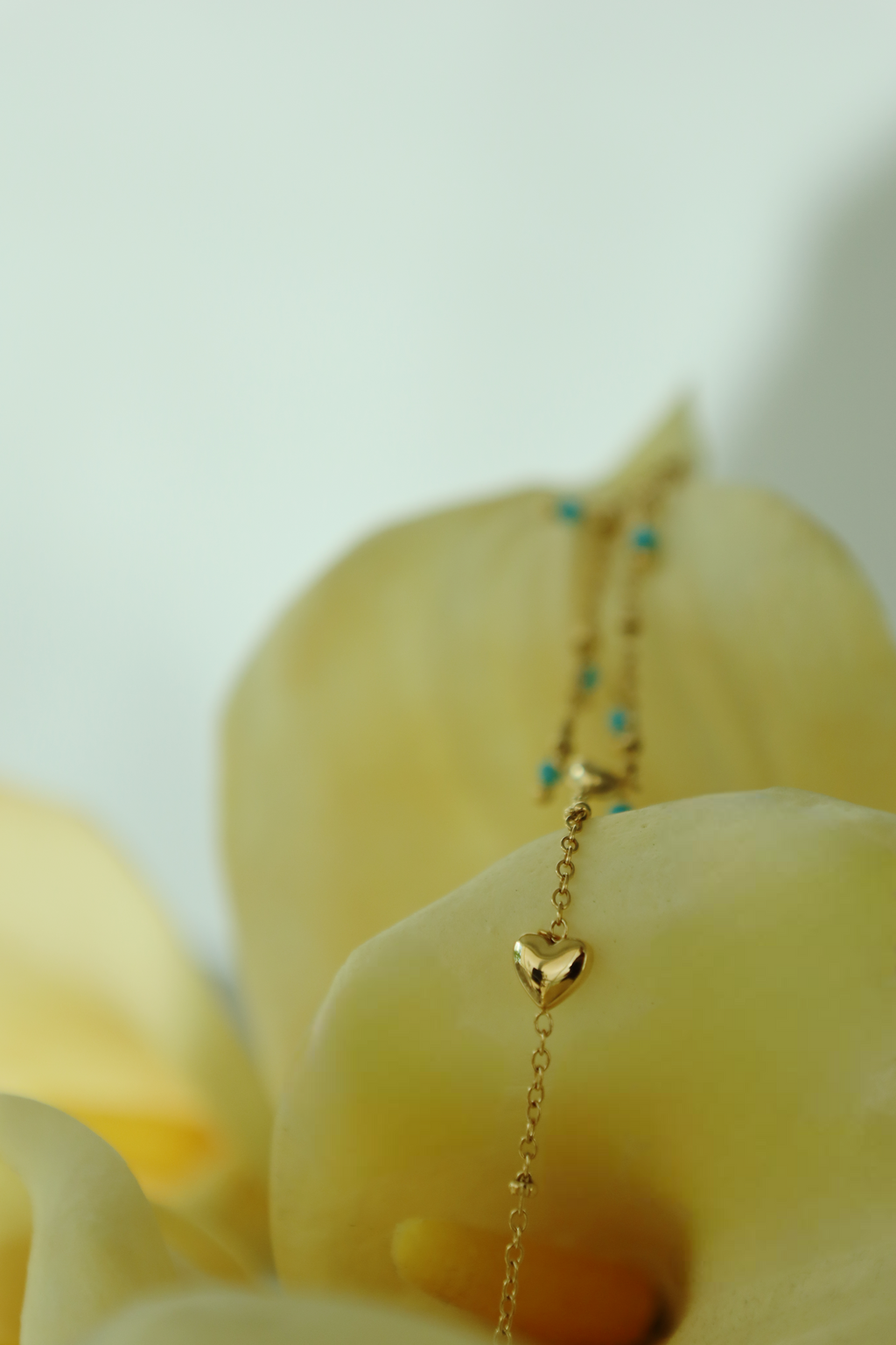 Turquoise Heart Hand Chain Bracelet
