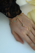 Turquoise Heart Hand Chain Bracelet