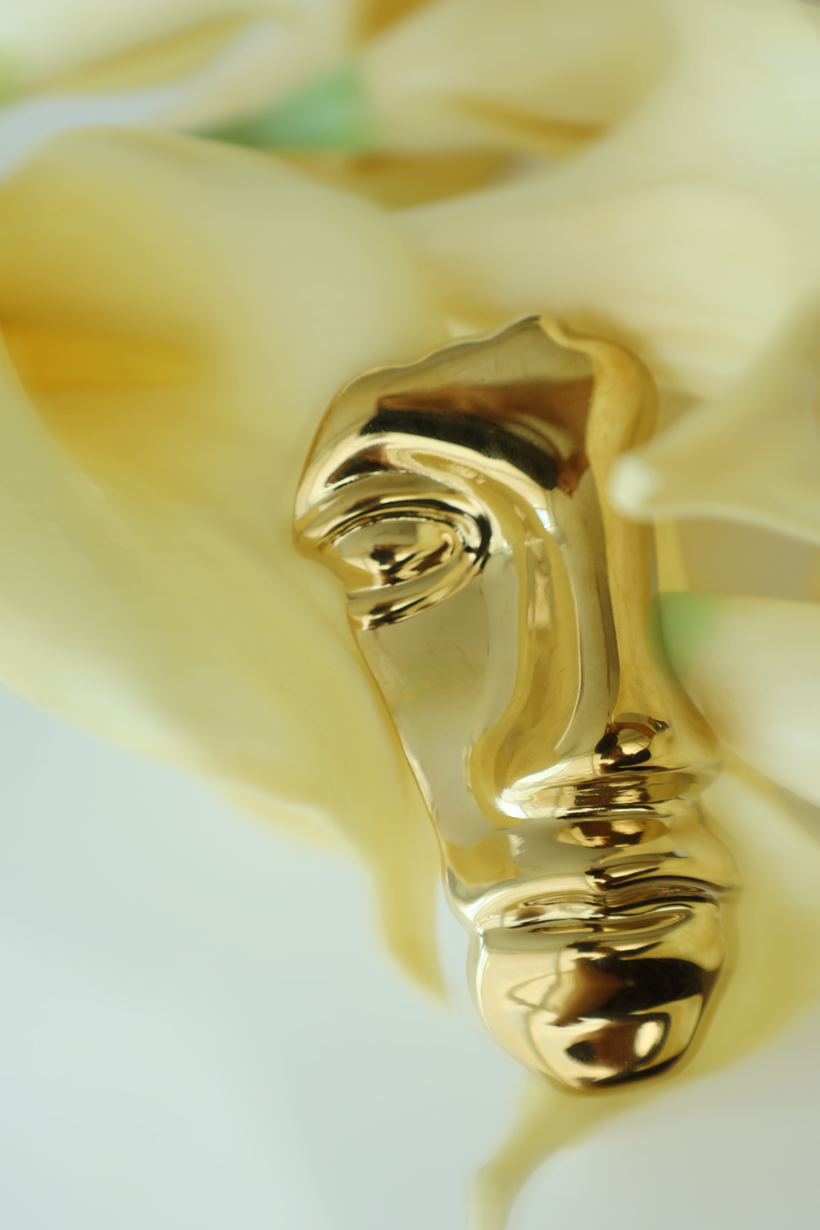 Modern Abstract Face Sculptural Brooch