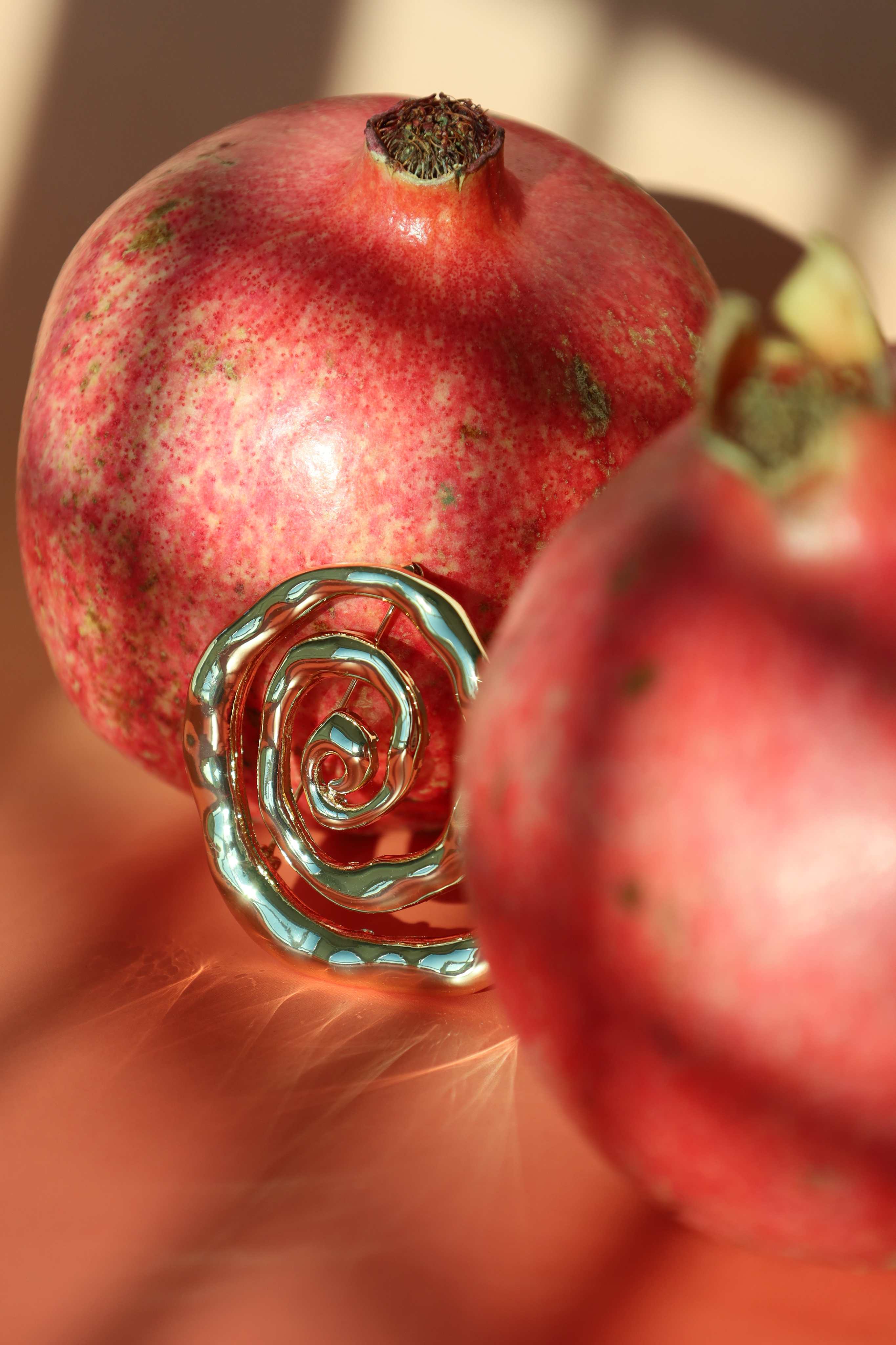 Gold Spiral Statement Brooch