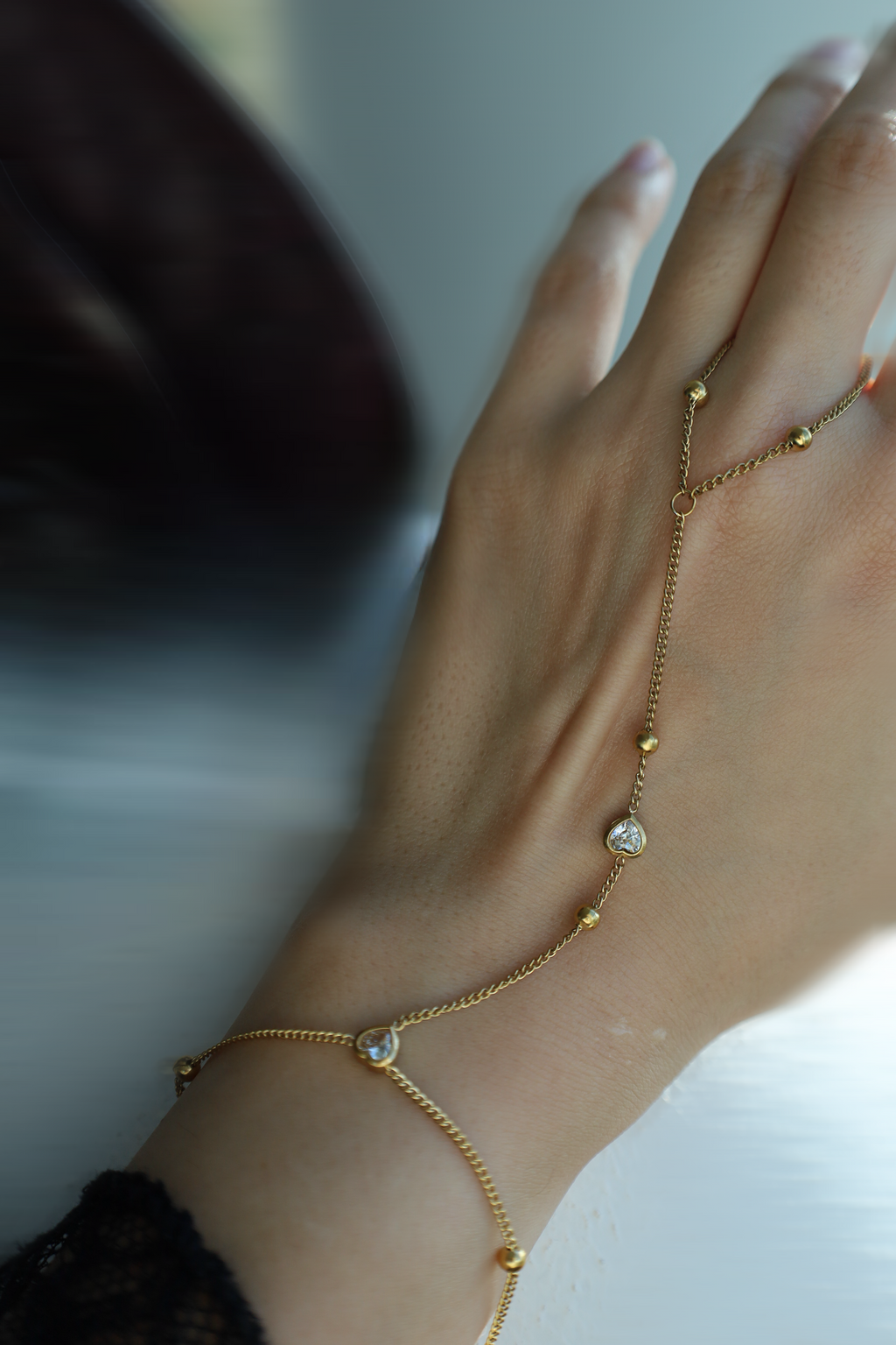 Heart Stone Hand Chain