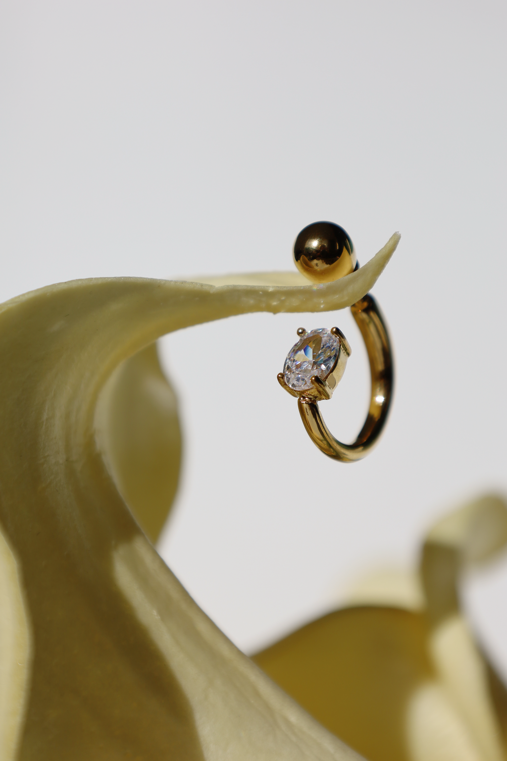 Crystal Ball Open Hoop Earrings