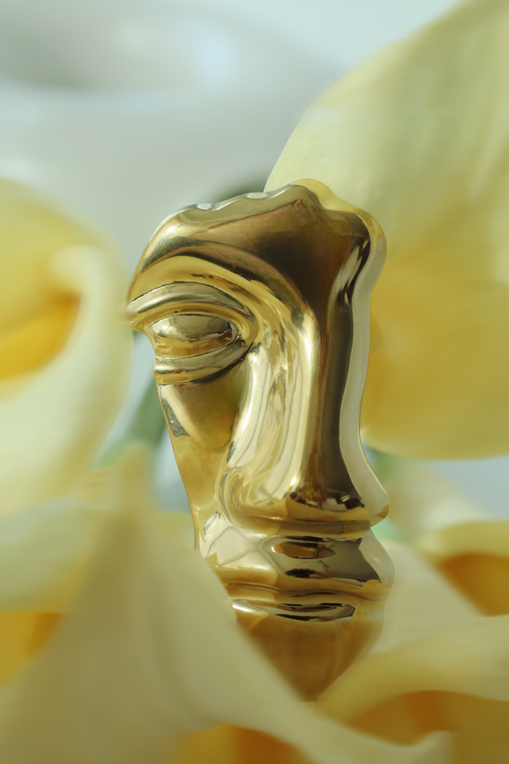 Modern Abstract Face Sculptural Brooch