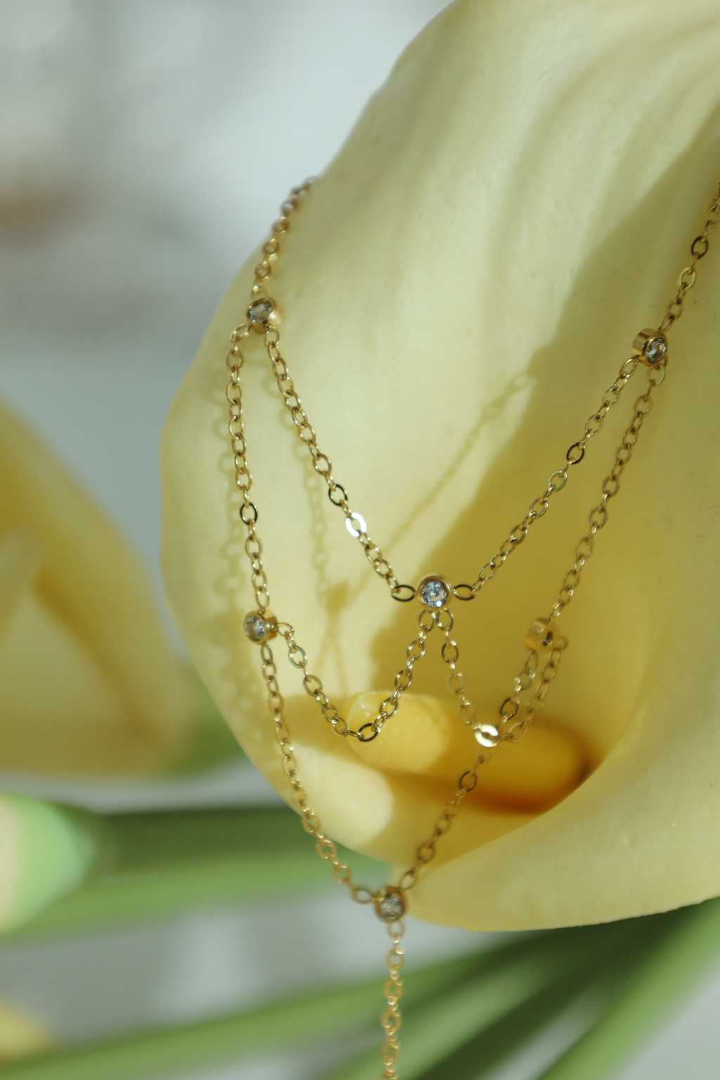 Layered Crystal Hand Chain Bracelet