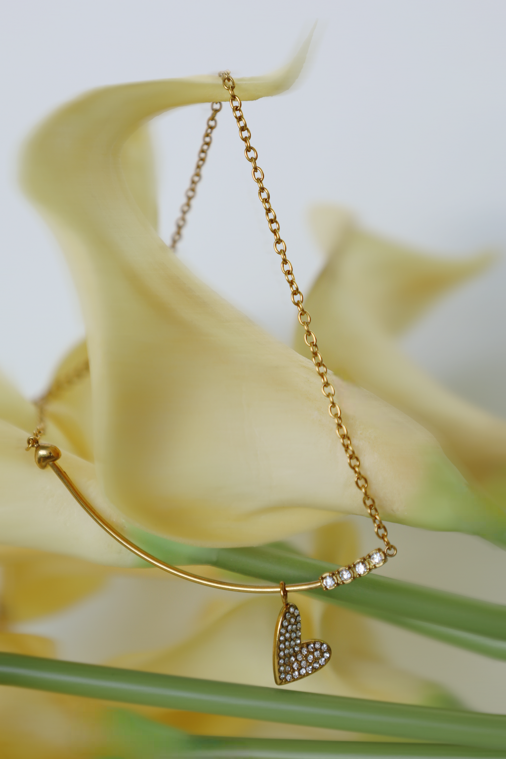 Heart Drop Chain Necklace