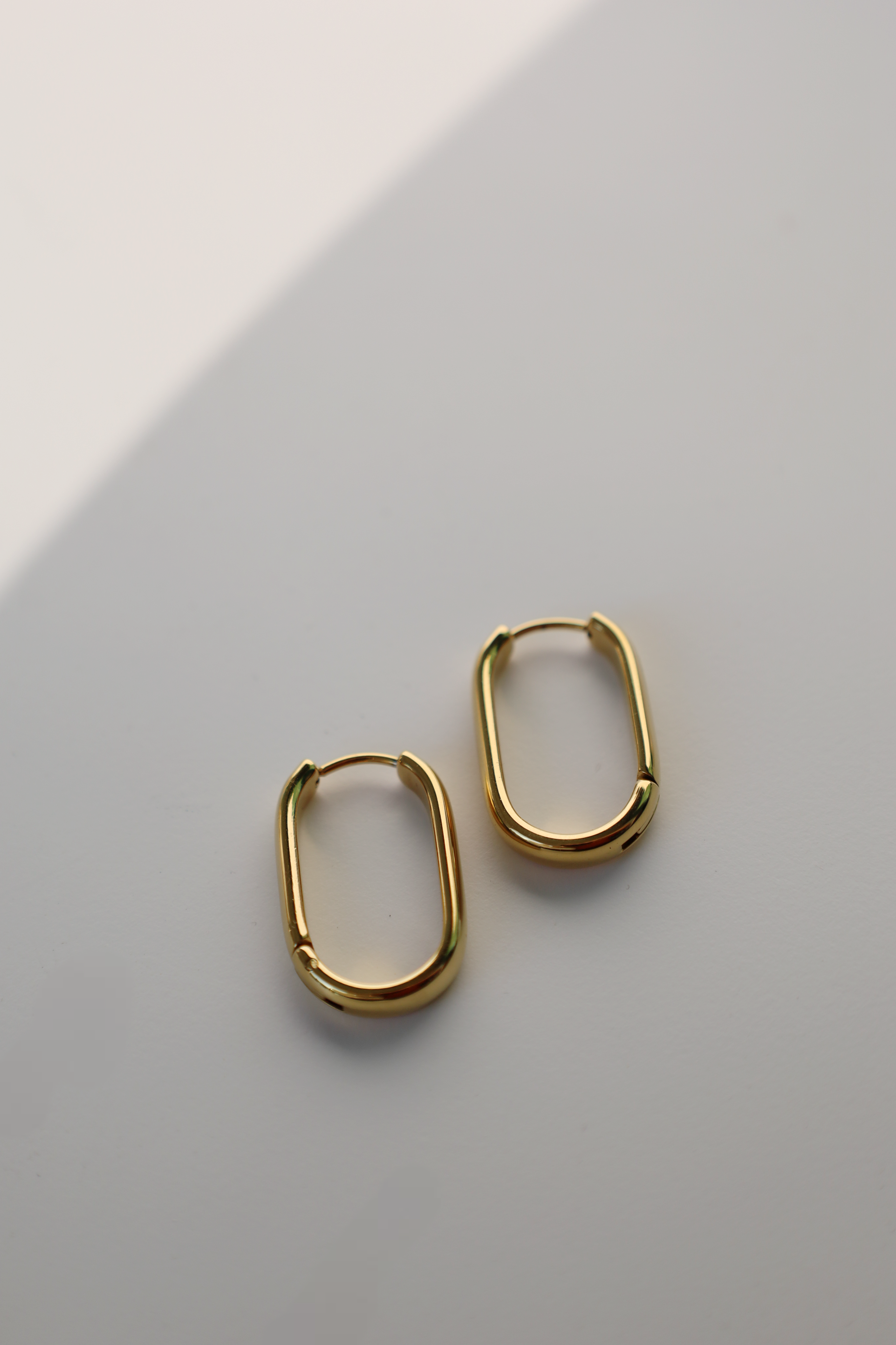 Sleek Oval Hoop Earrings