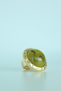Gold Hammered Ring With Stone