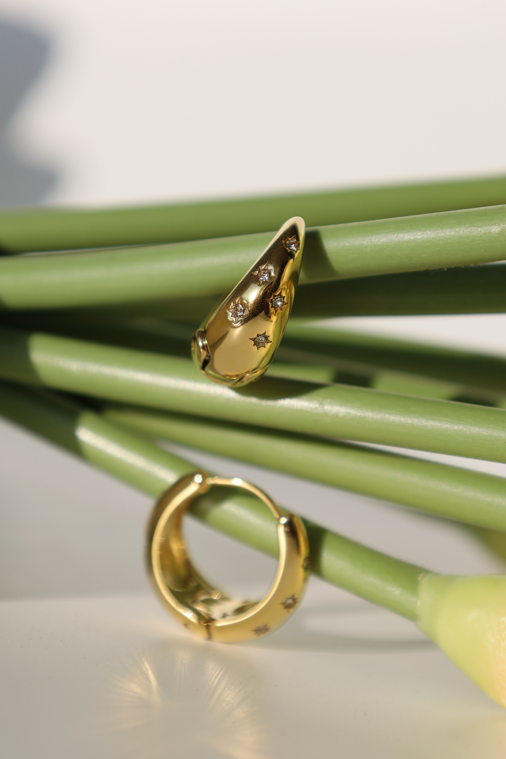 Star Crystal Hoop Earrings