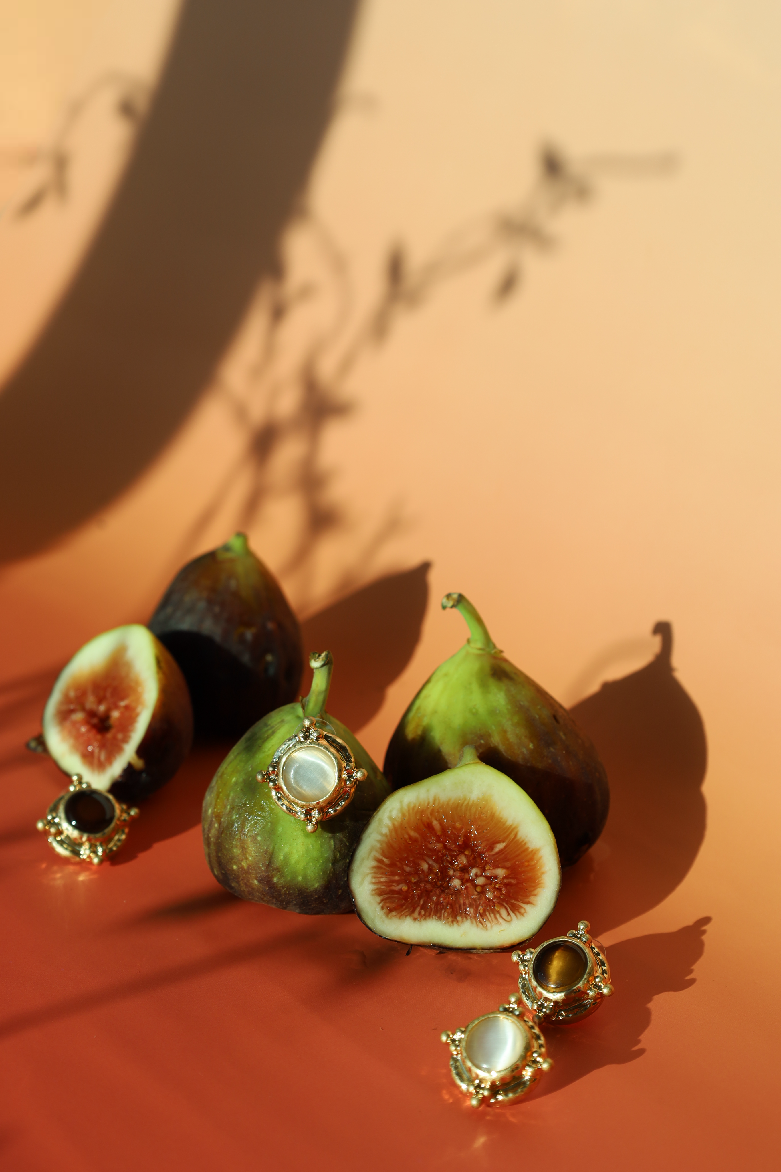 Round Brown Stone Stud