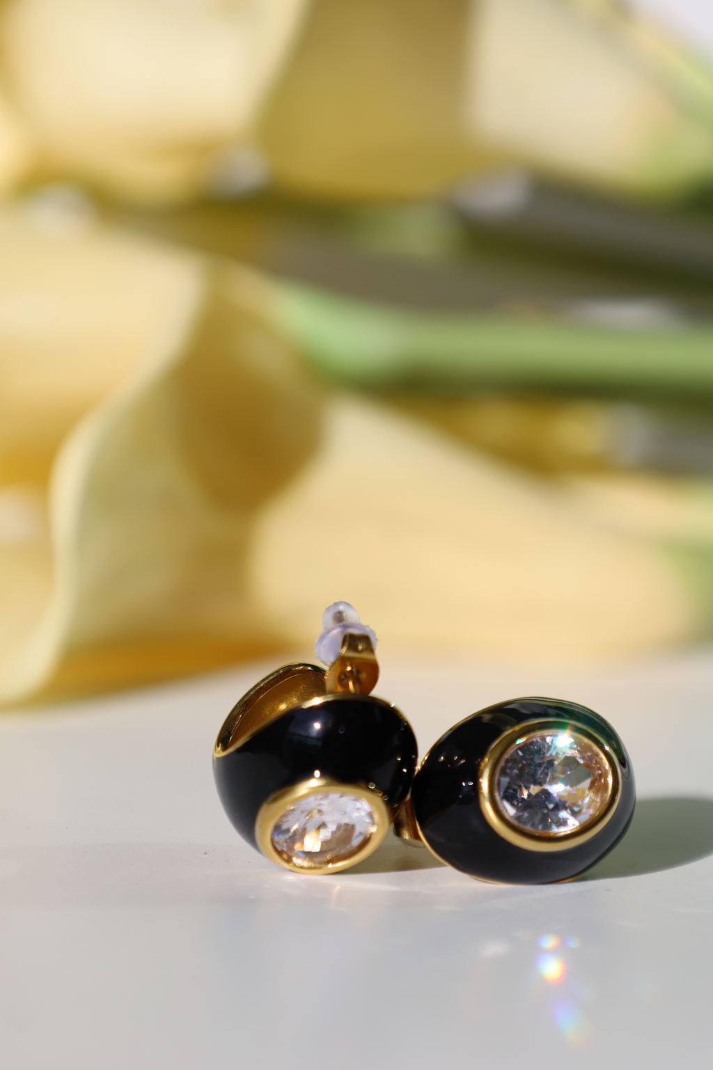 Oval Crystal Stud Earrings