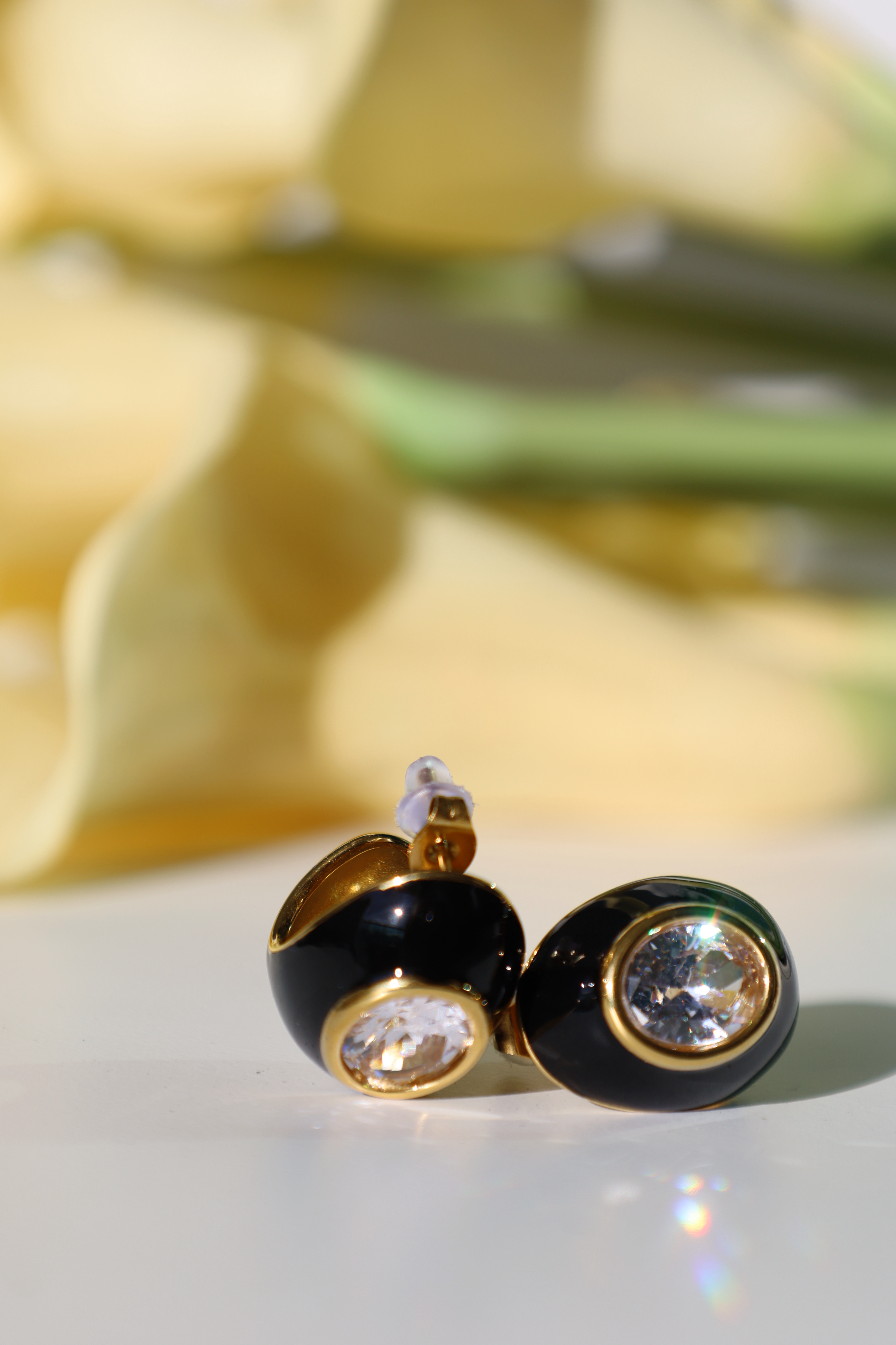 Oval Crystal Stud Earrings