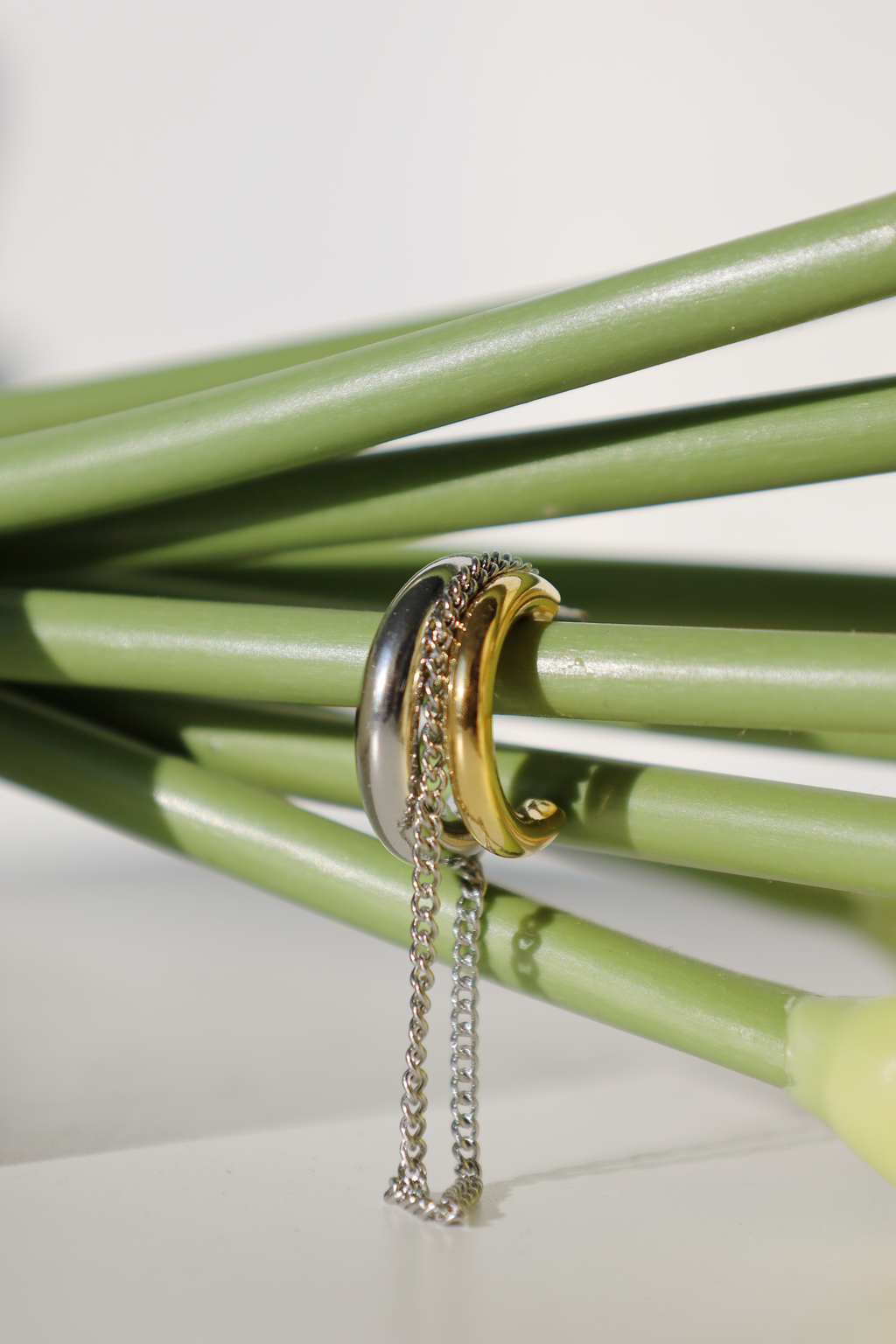 Chunky Hoop Chain Drop Earrings