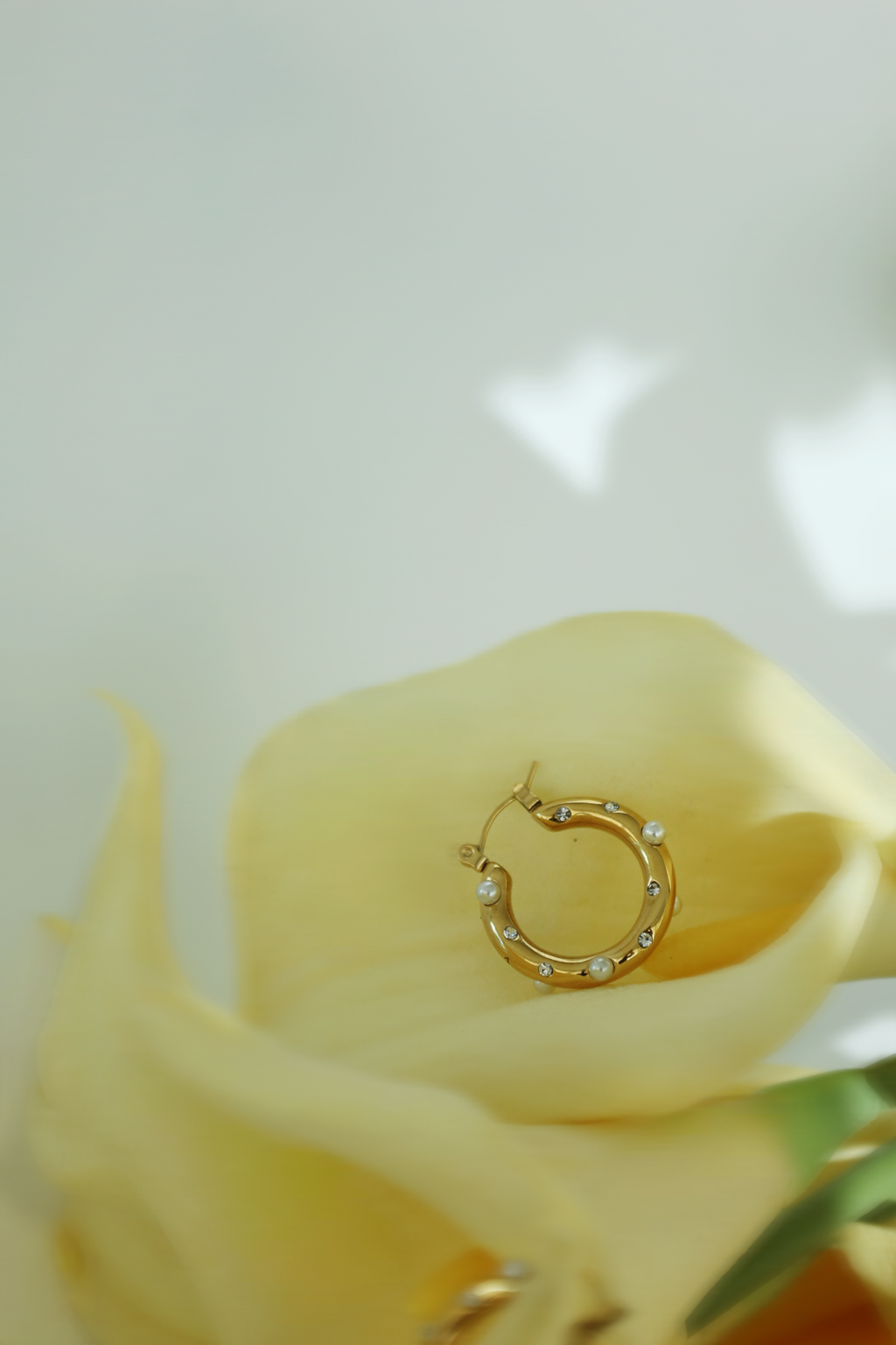 Pearl Studded Hoop Earrings