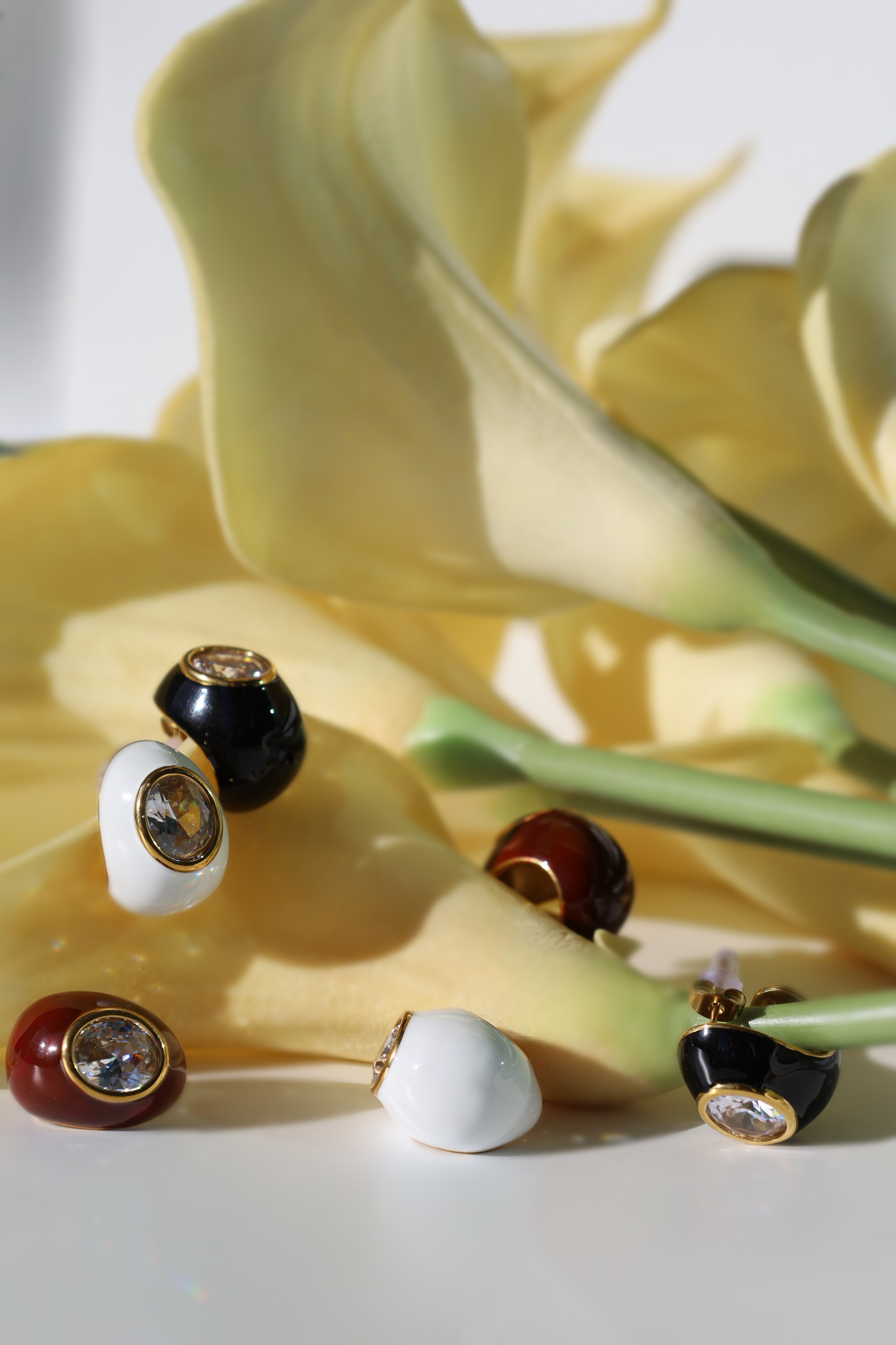 Oval Crystal Stud Earrings