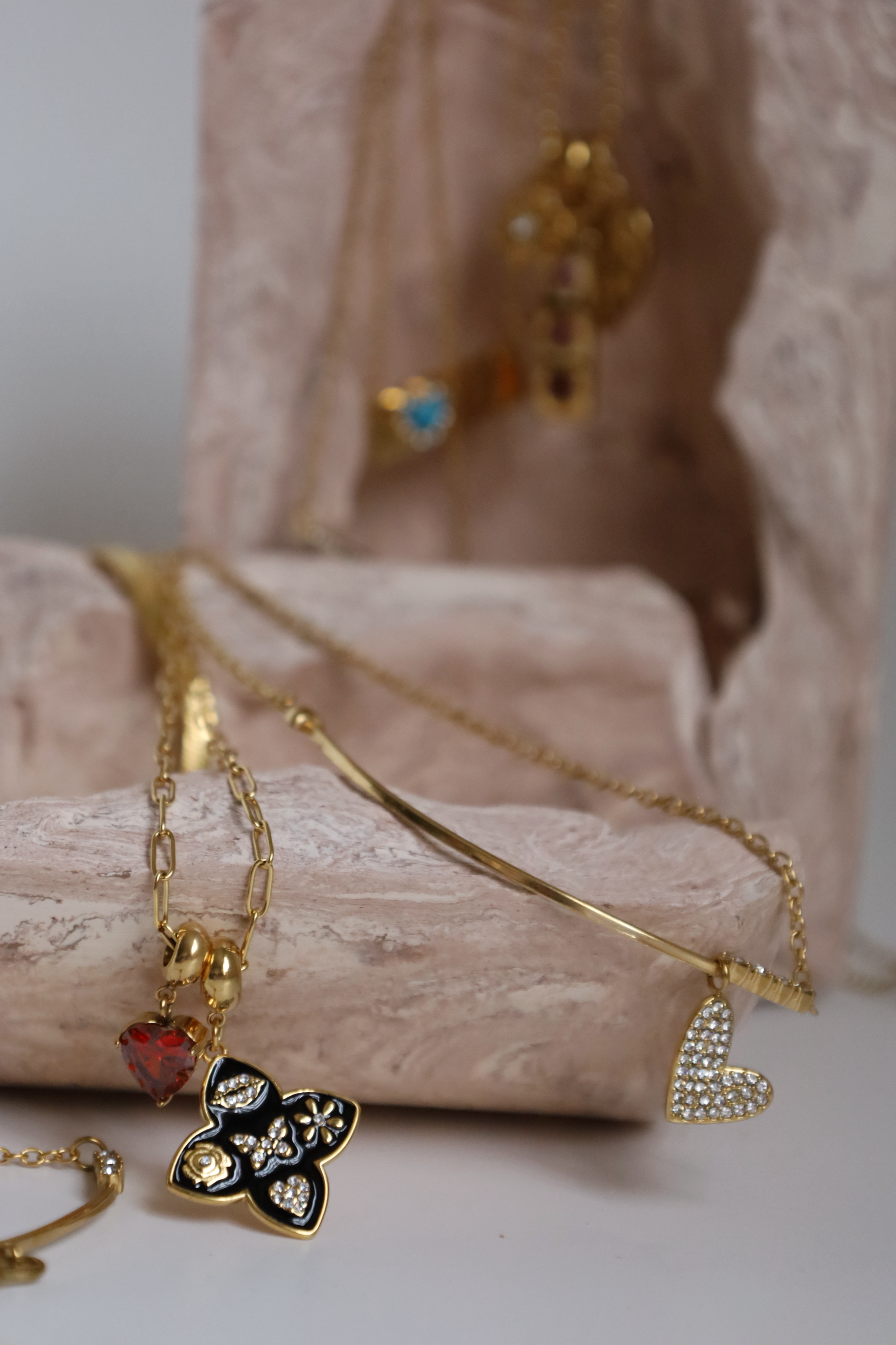 Heart Drop Chain Necklace