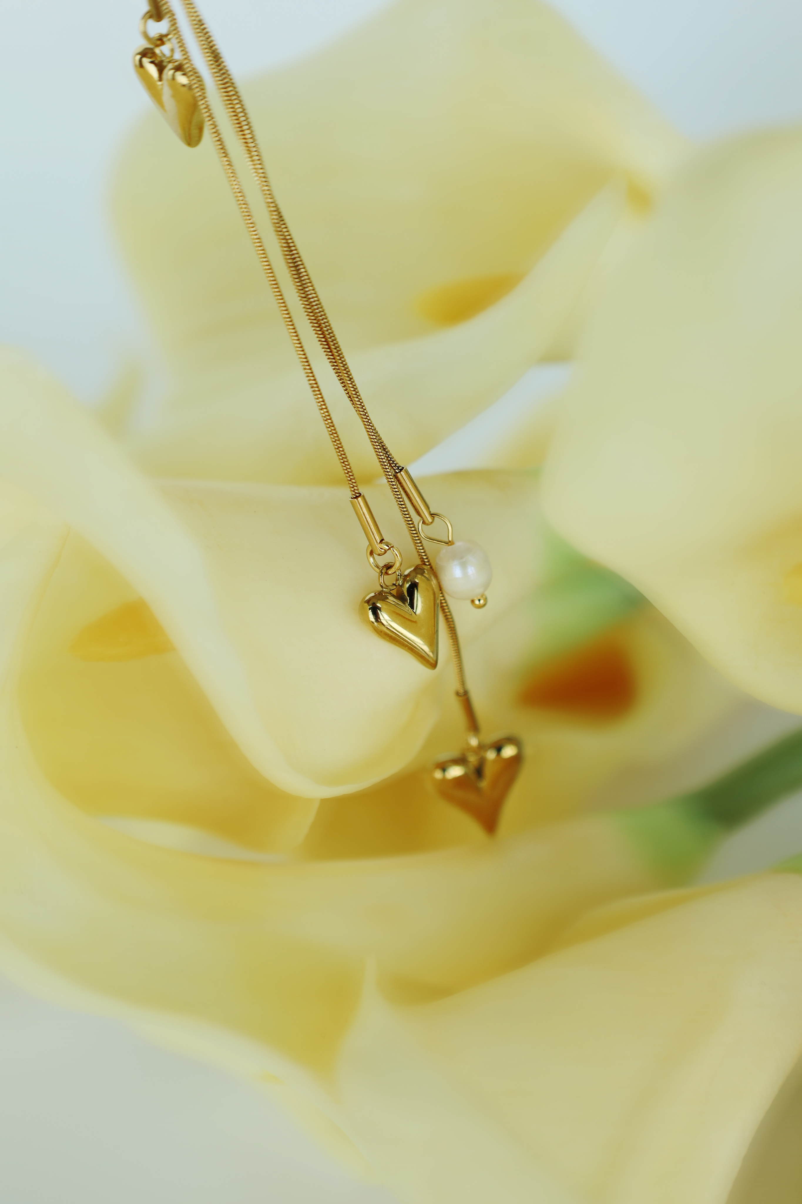 Floating Heart Drop Necklace