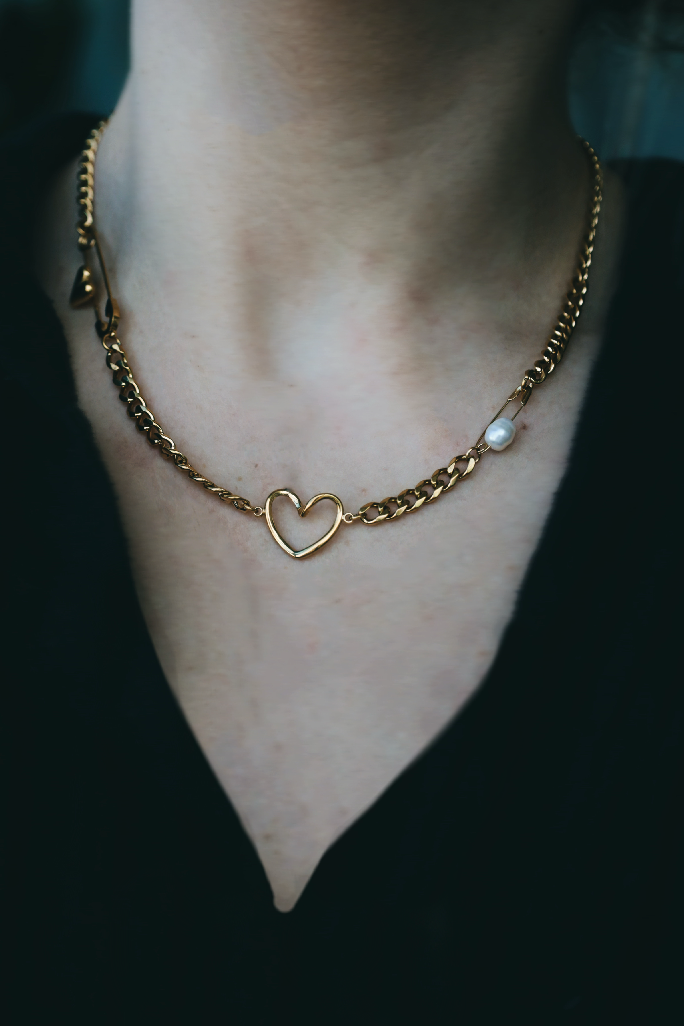 Open Heart Chain Necklace