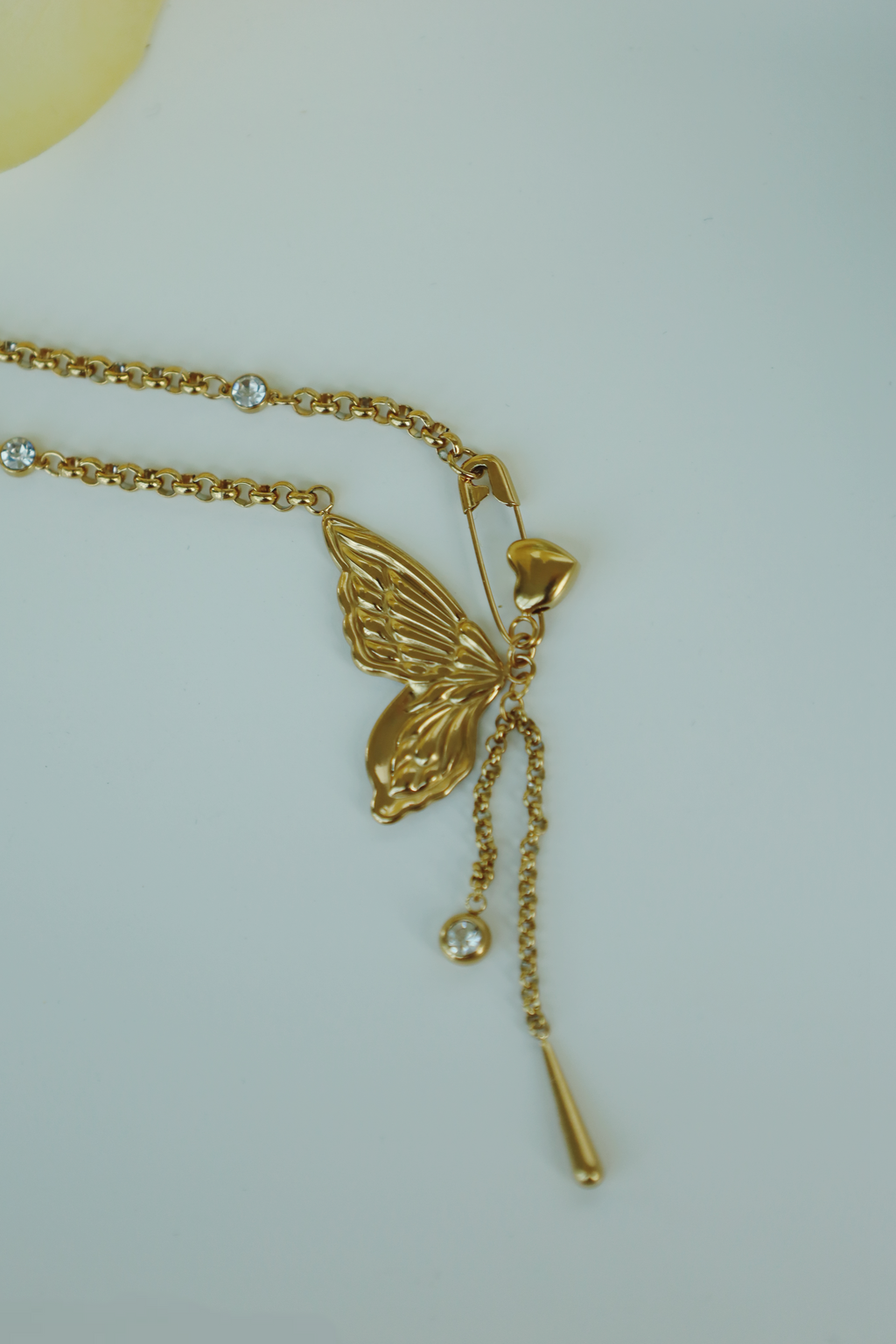 Butterfly & Heart Charm Necklace