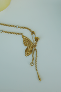 Butterfly & Heart Charm Necklace