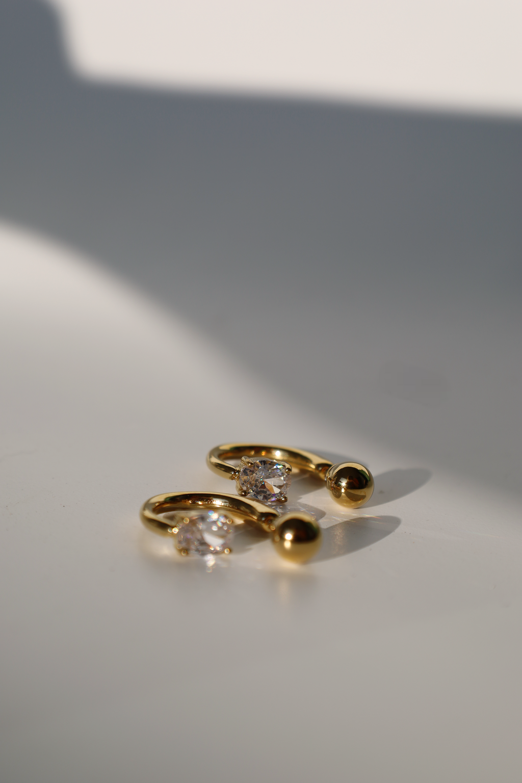 Crystal Ball Open Hoop Earrings