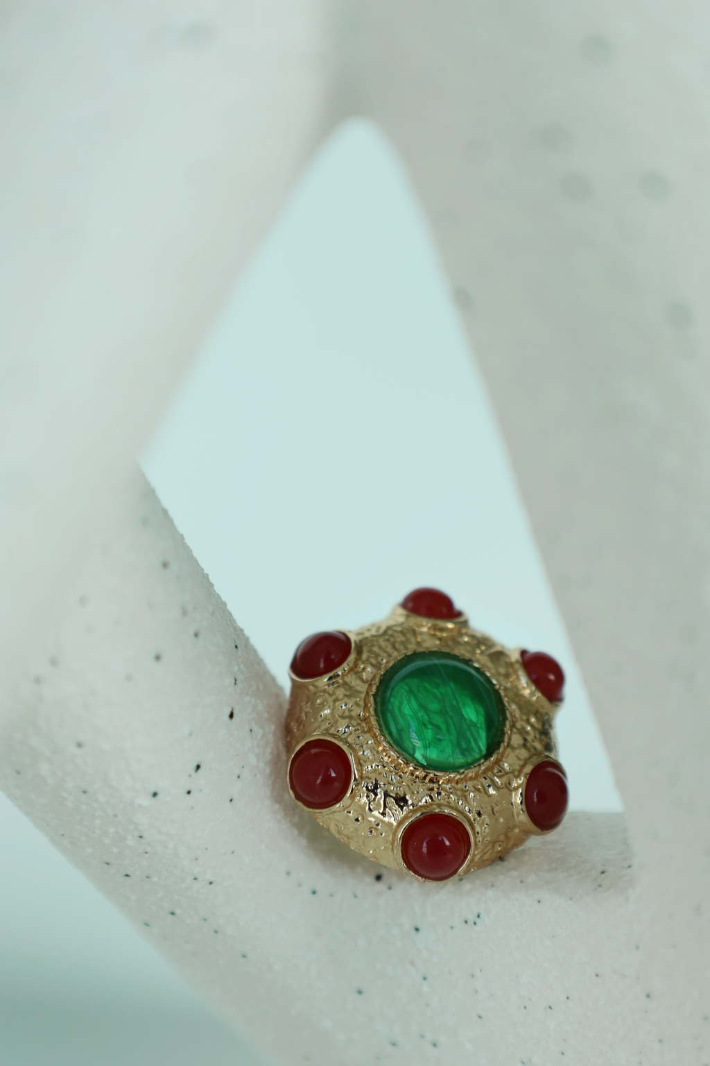Green And Red Stud Earring