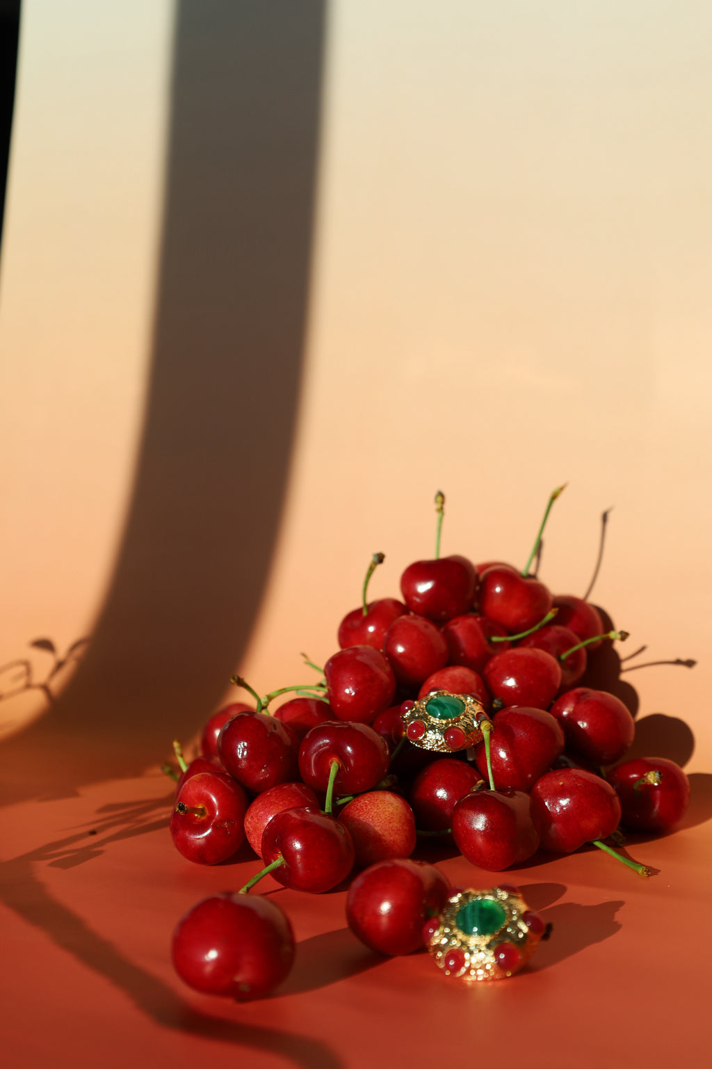 Green And Red Stud Earring