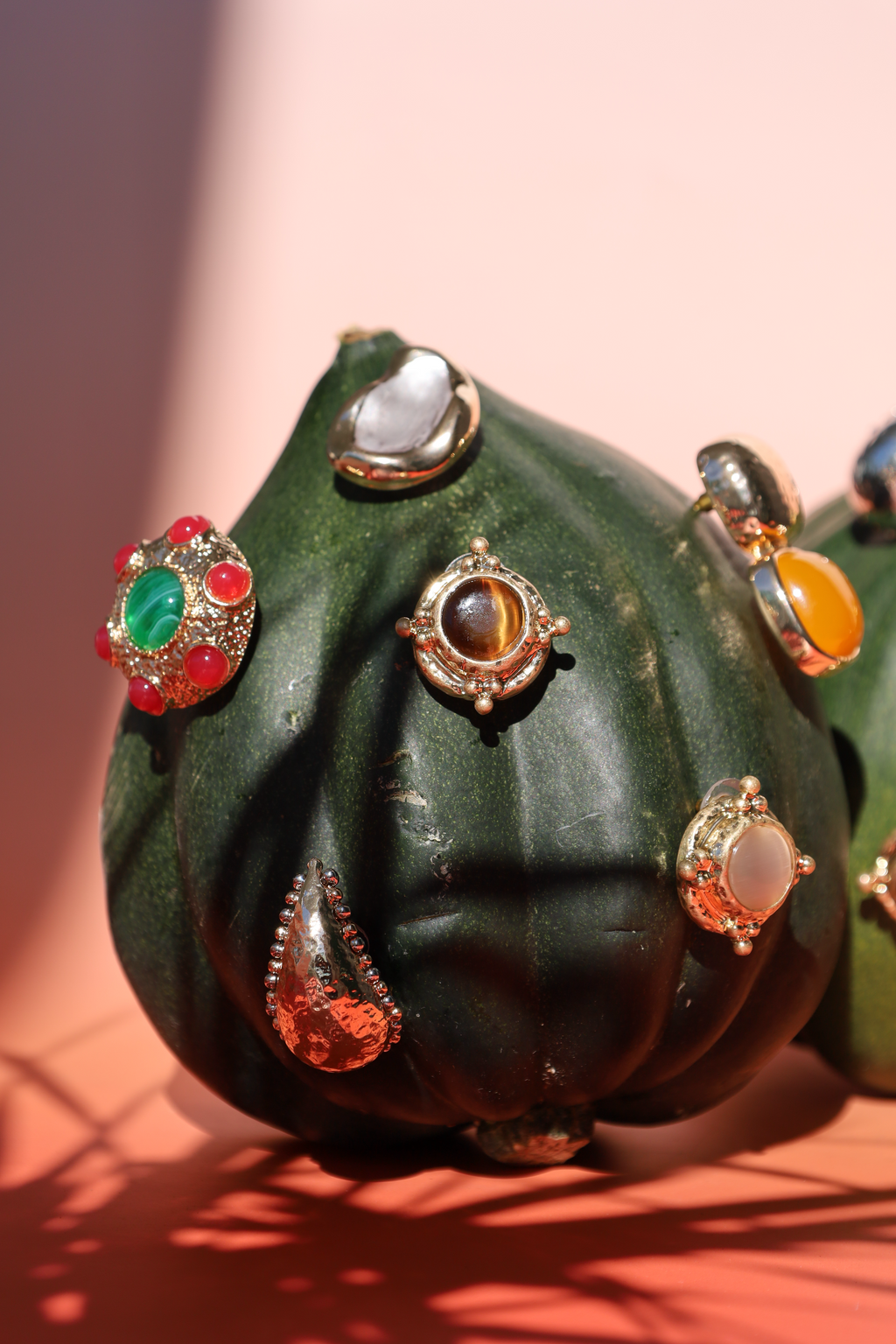 Green And Red Stud Earring