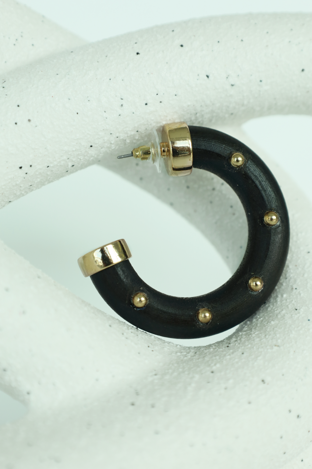 Modern Black Chunky Hoop