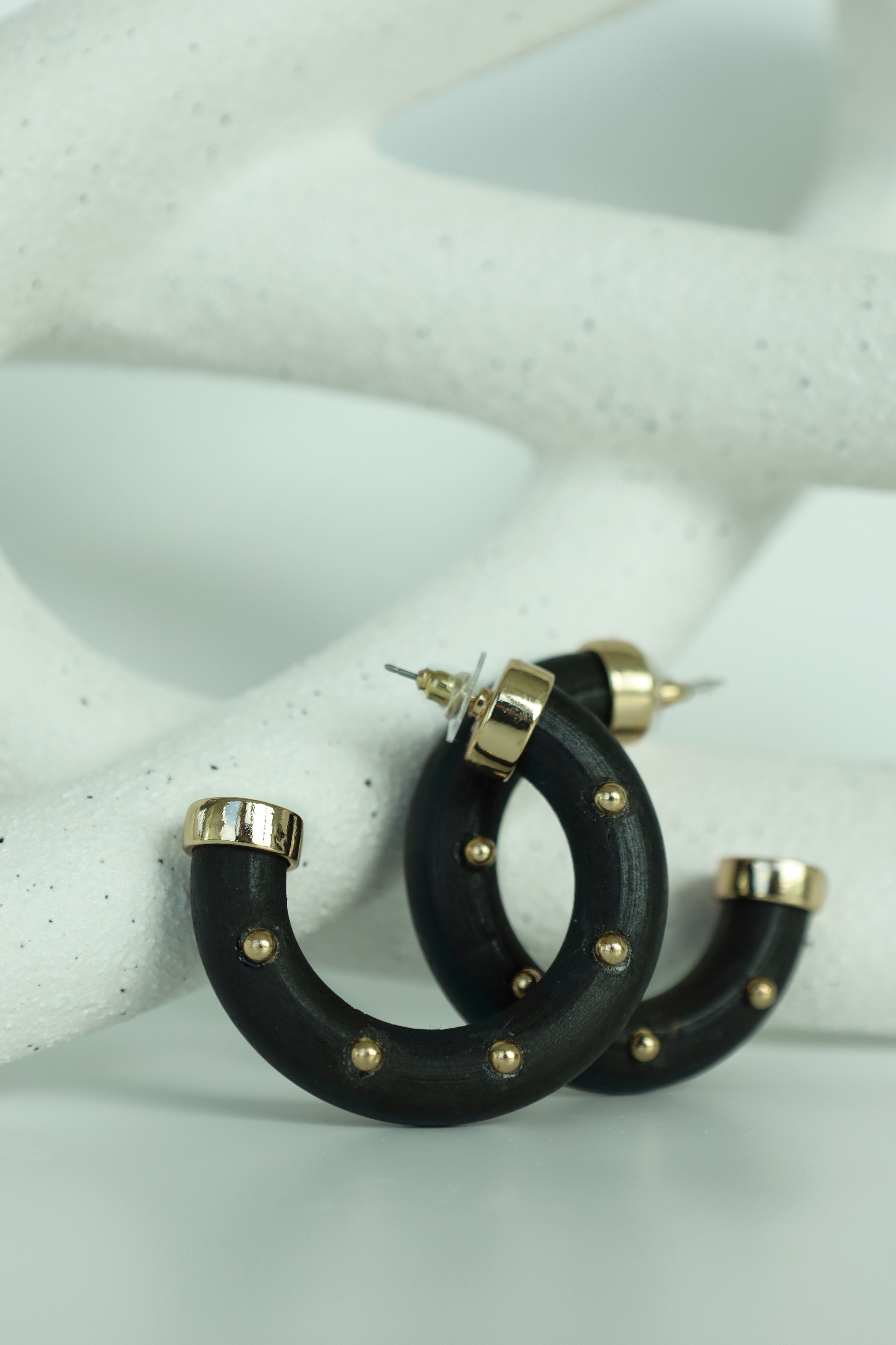 Modern Black Chunky Hoop