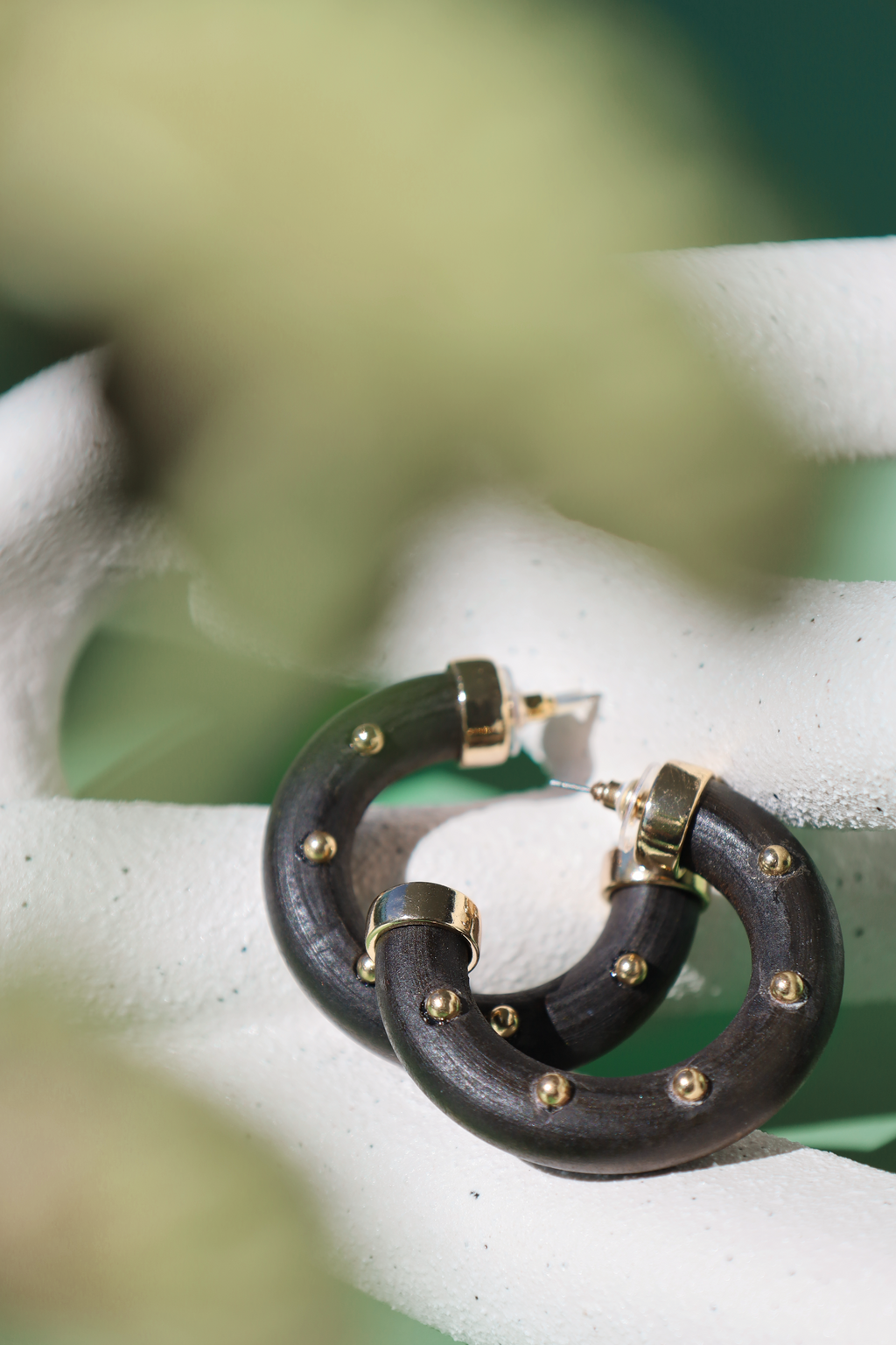 Modern Black Chunky Hoop