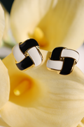 Black & White Sculpted Knot Earrings