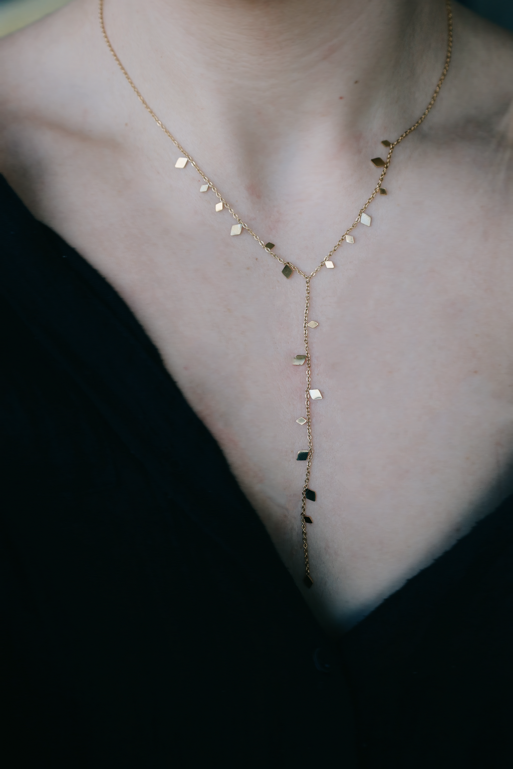 Tiny Drop Y Necklace