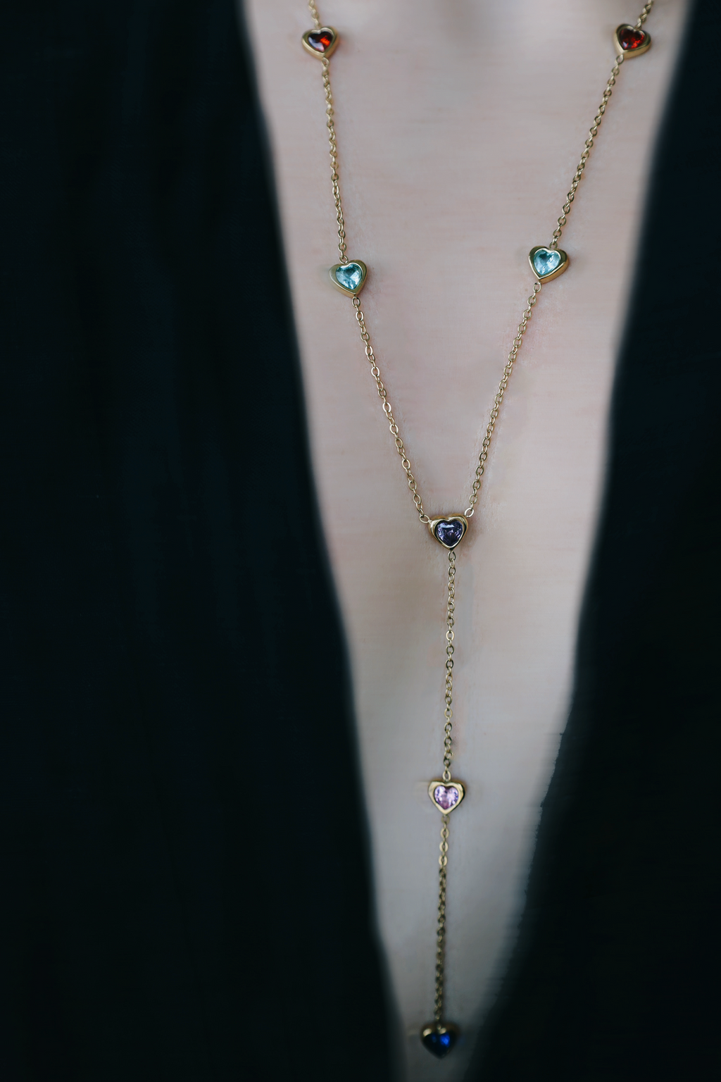 Colorful Crystal Y Necklace