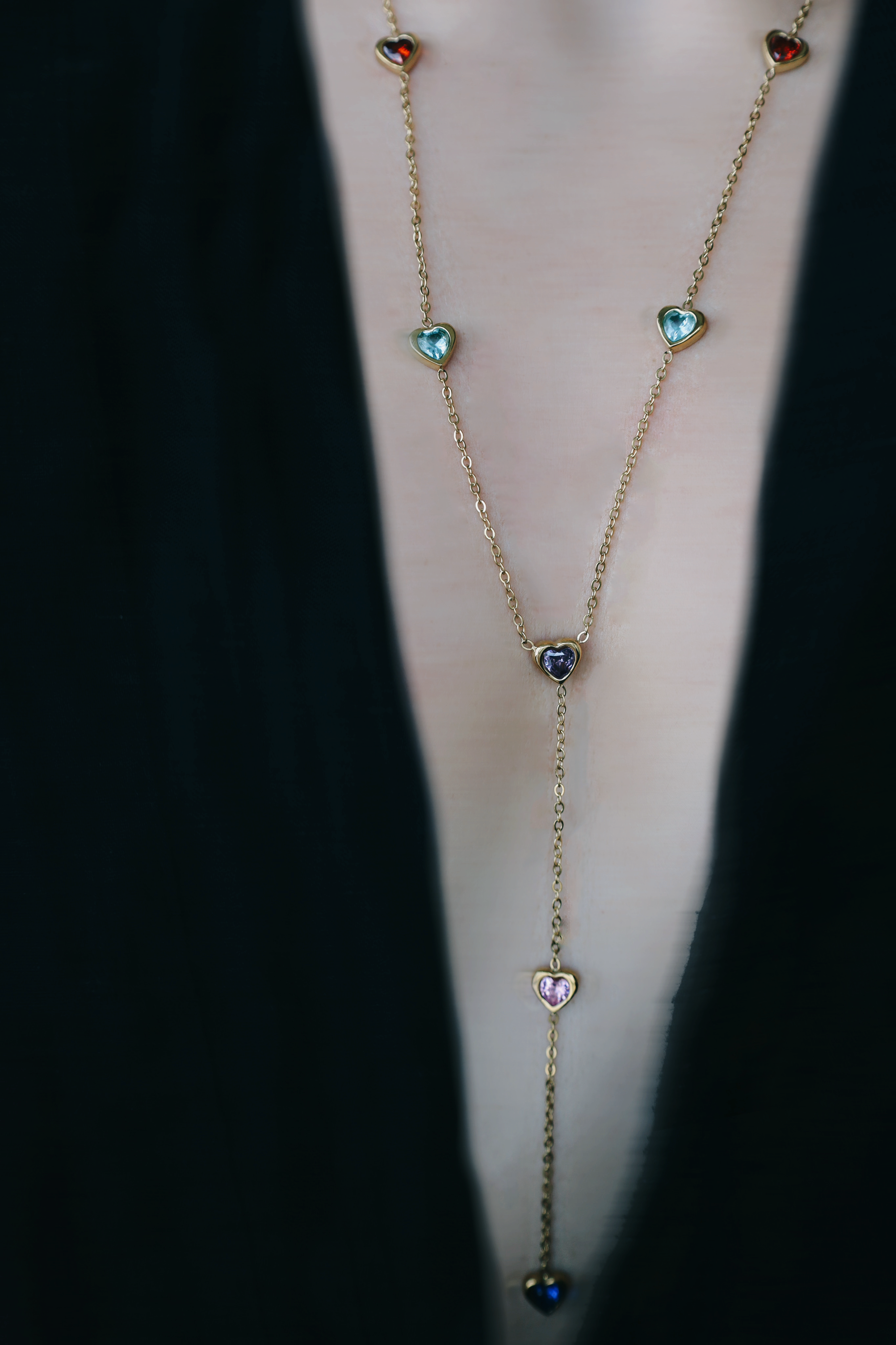 Colorful Crystal Y Necklace