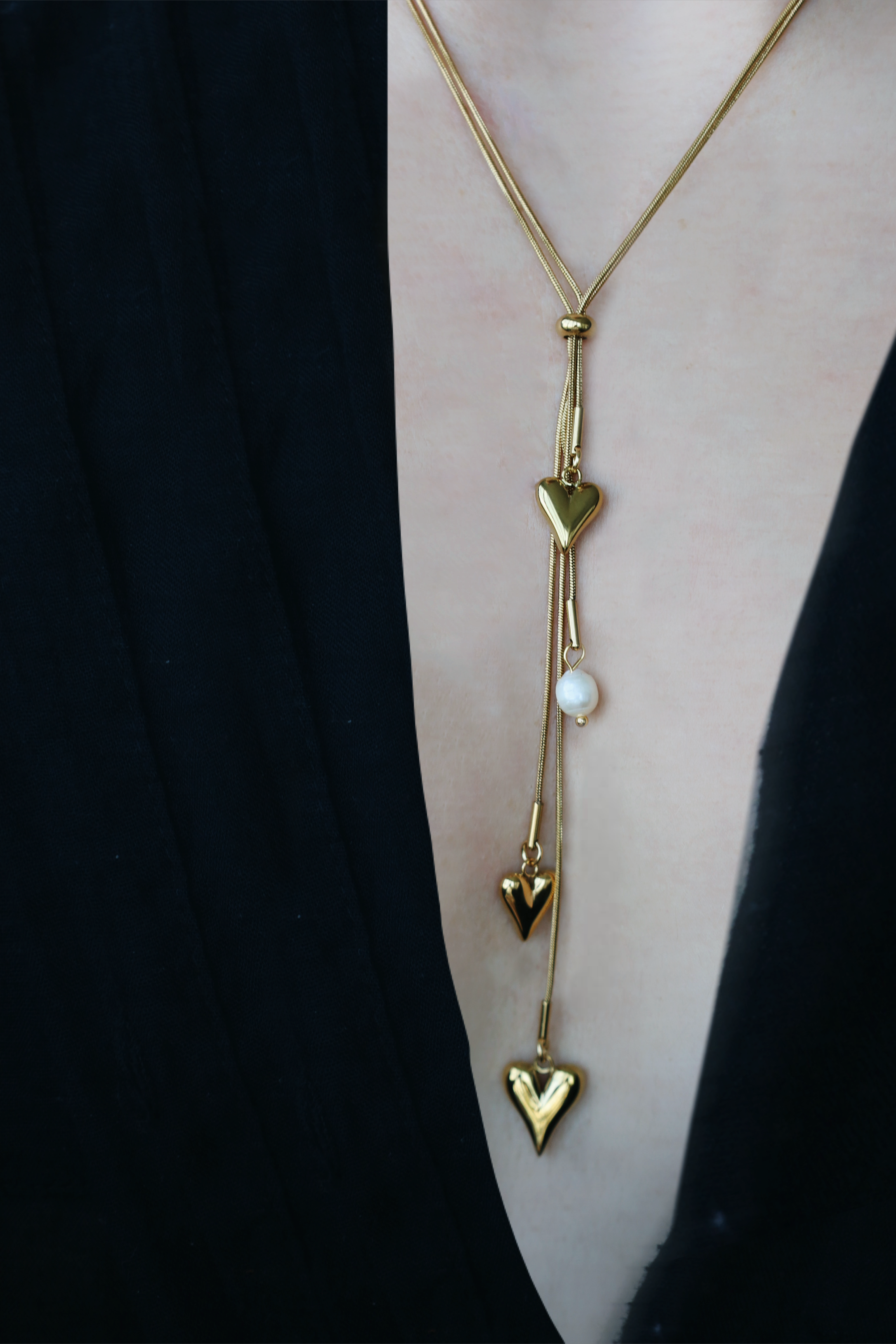 Floating Heart Drop Necklace