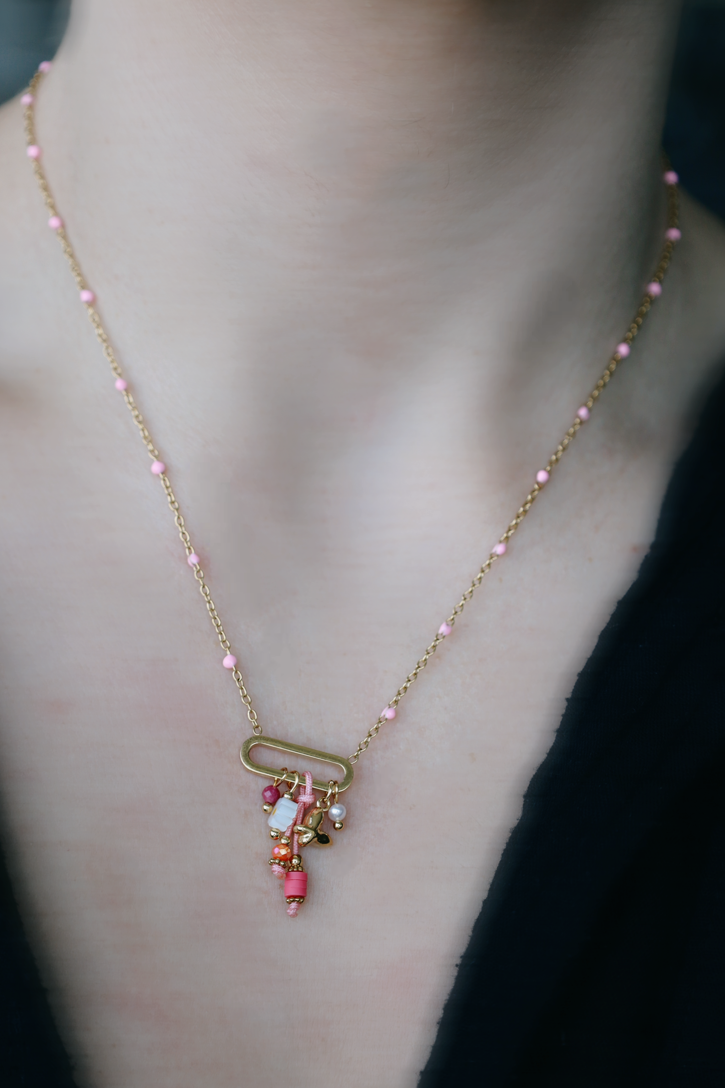 Minimal Colorful Charm Necklace