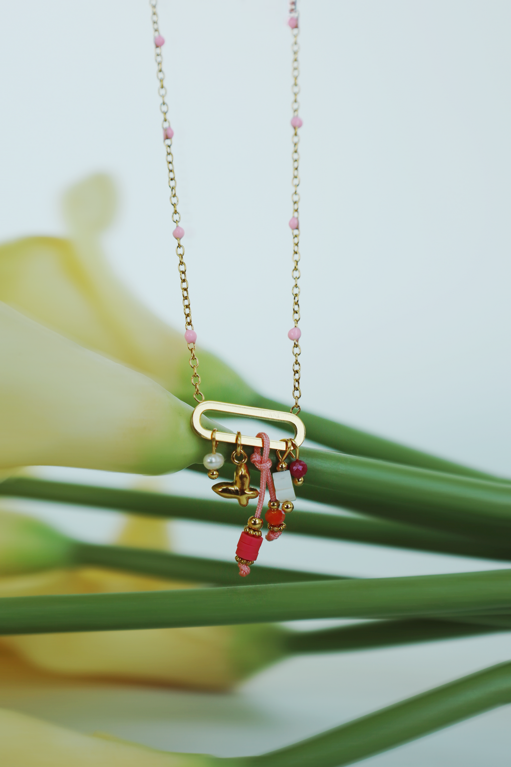 Minimal Colorful Charm Necklace