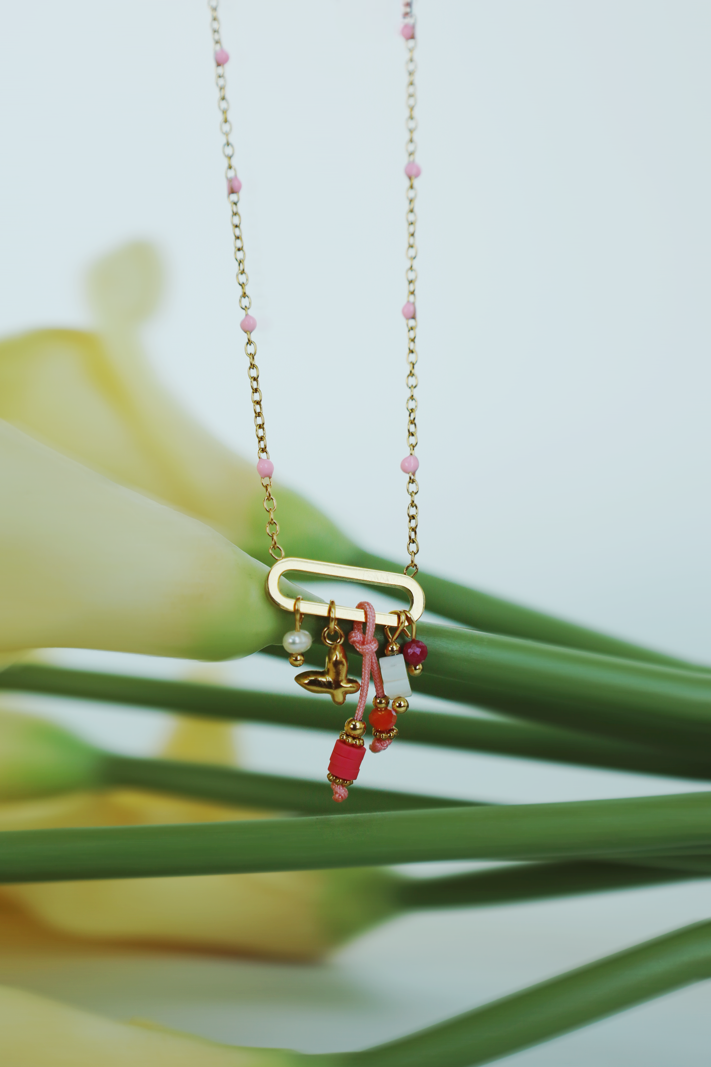 Minimal Colorful Charm Necklace
