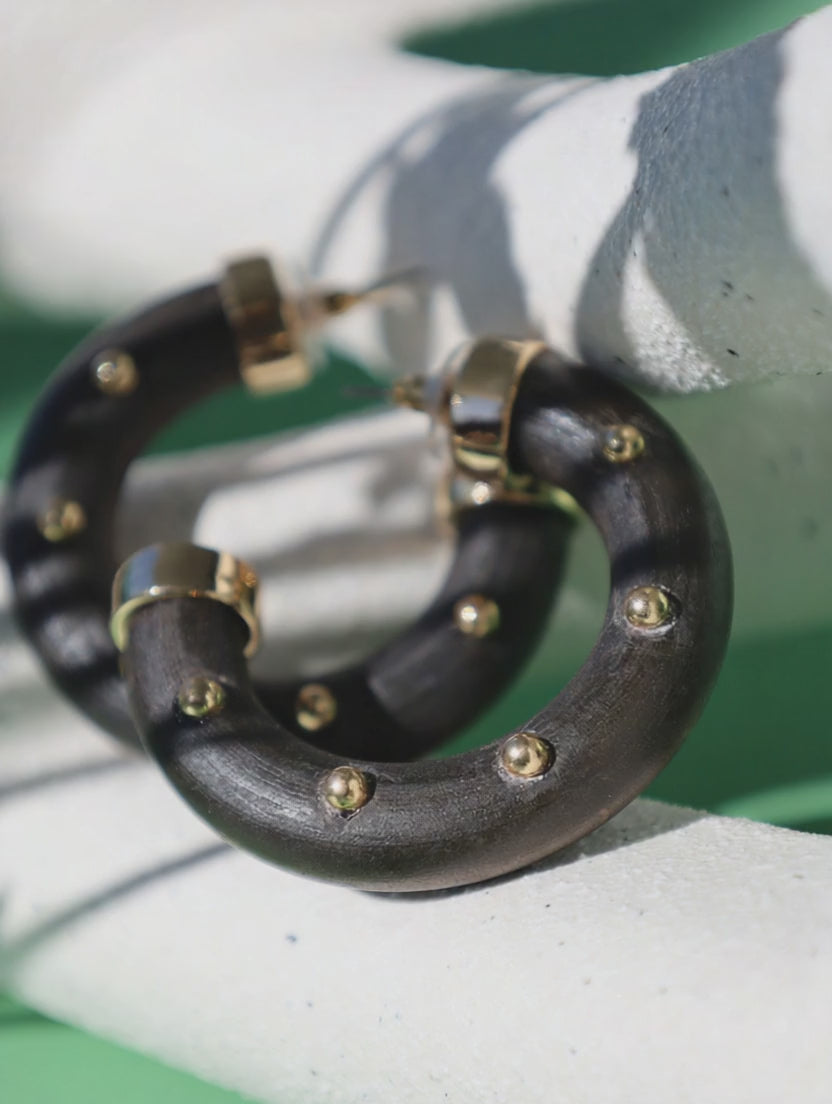 Modern Black Chunky Hoop